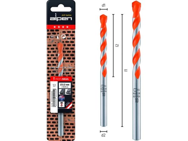L85 Ø5 Hartmetall-Hohlziegelbohrer Profi Ziegel-1