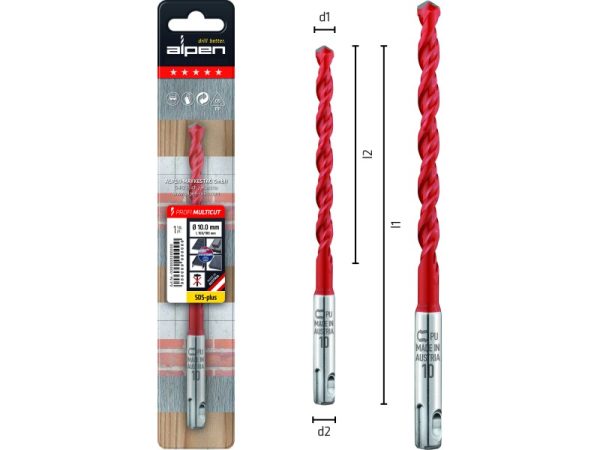 L260 Ø12 Hartmetall-Mehrzweckbohrer Profi Multicut-1
