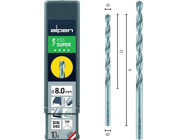 L184 Ø10 Spiralbohrer DIN 340 HSS Super-1