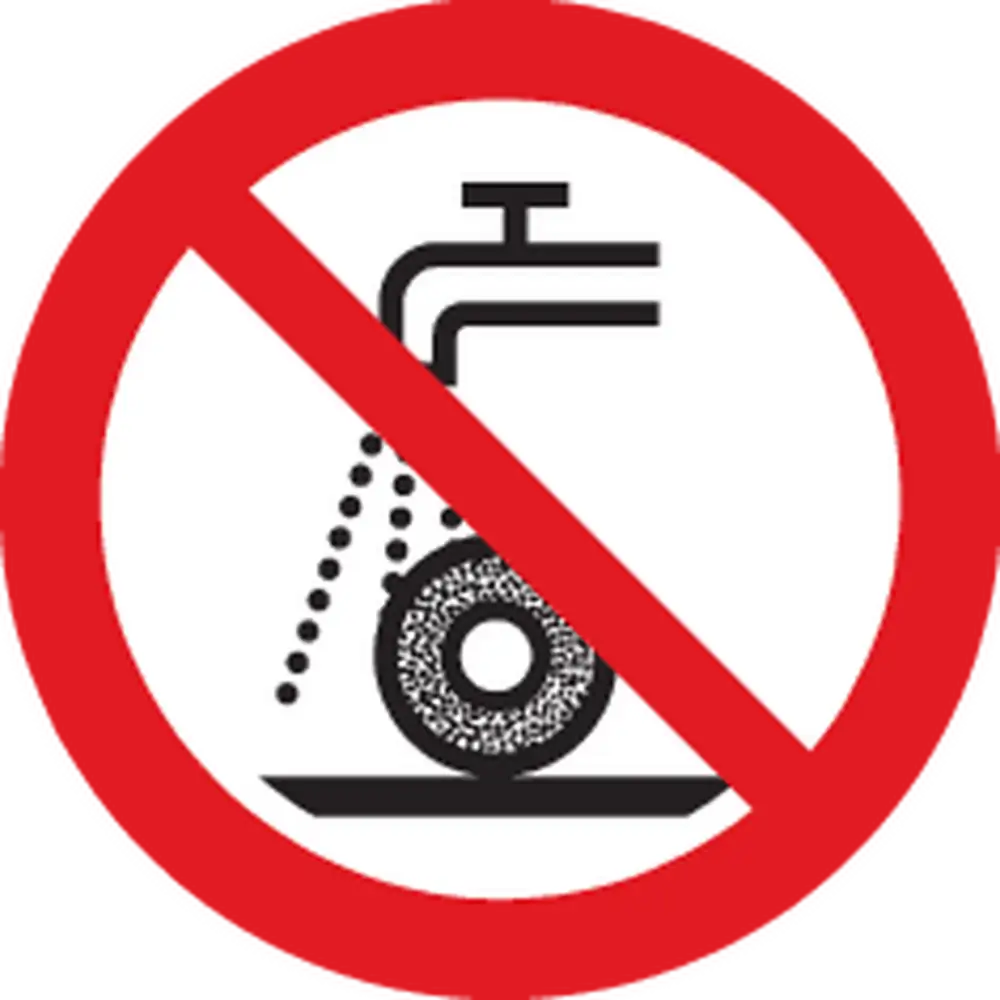 Pferd Tools PFERD TOOLS Keramikkorn Schleifband BA 50x2000mm CO50 höchster Abtrag auf Stahl mit Bandschleifer-8 Safety pictogram Do not use for wet grinding (ISO 7010)