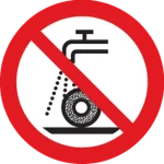 Safety pictogram Do not use for wet grinding (ISO 7010)