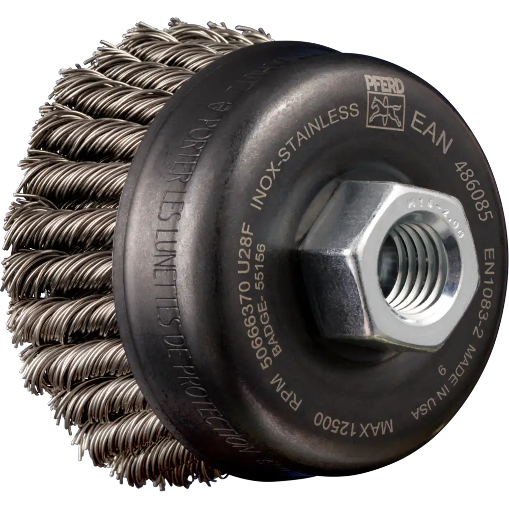 Pferd Tools PFERD TOOLS POS Topfbürste 2-reihig gezopft TBG HD Ø 65 mm M14 Edelstahl-Draht-Ø 0,50 mm Winkelschleifer-1 Product picture Primär-Darstellung