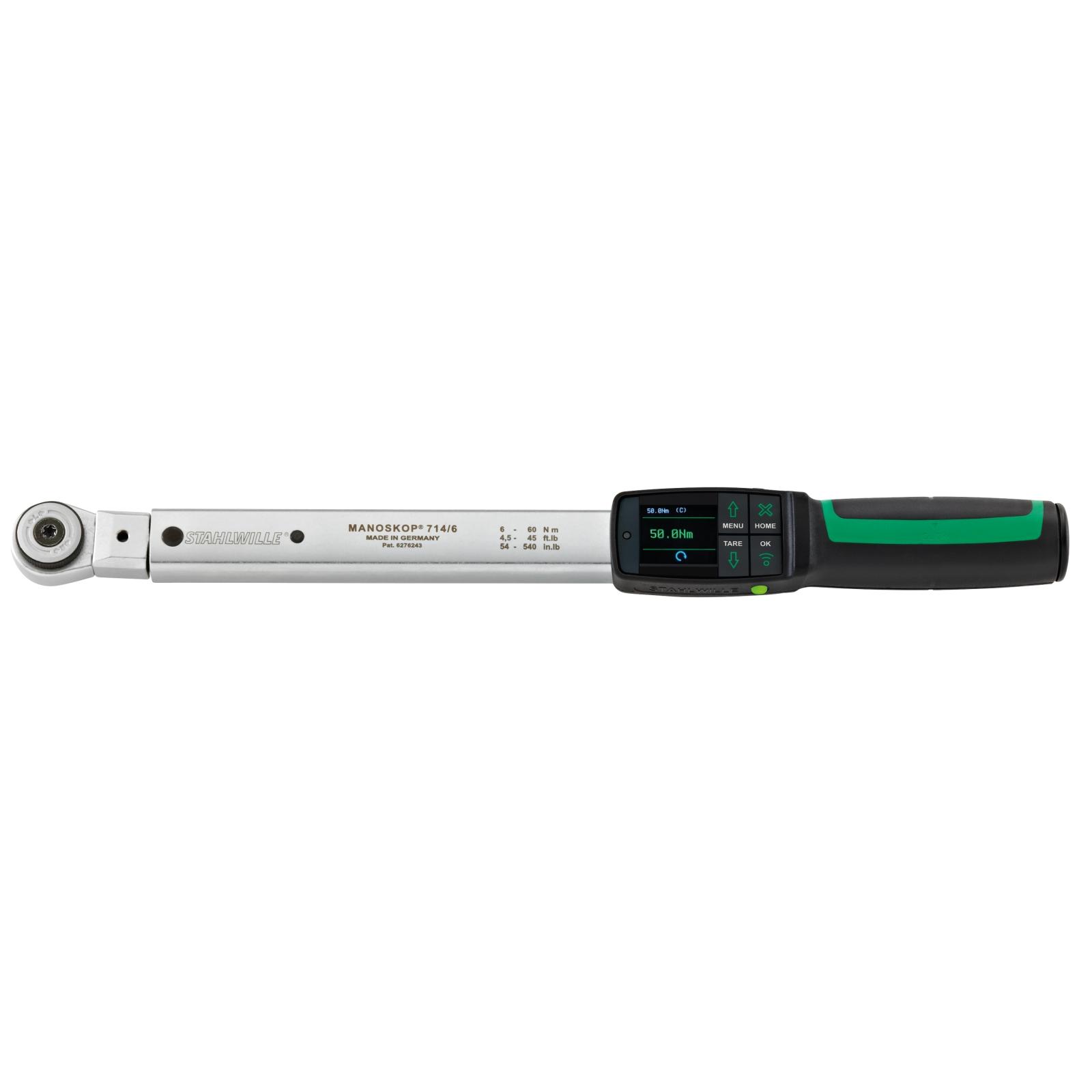 STAHLWILLE Elektronischer Drehmoment-/Drehwinkelschlüssel MANOSKOP® 714R 6-60N·m 3/8" L. 427mm-1 main HighRes image