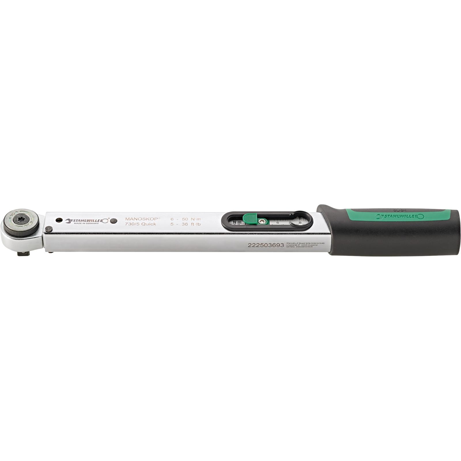 STAHLWILLE Drehmomentschlüssel Service MANOSKOP® 730R Quick 6-50N·m 3/8" L. 380mm-1 main HighRes image