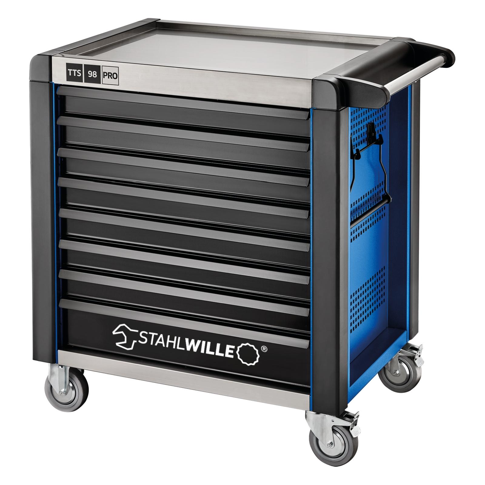 STAHLWILLE Werkstattwagen 98/8 PRO 8 Schubl. 651 x 1001 x 1020 mm blau, RAL 270 30 35; schwarz, RAL 9005-1 main HighRes image