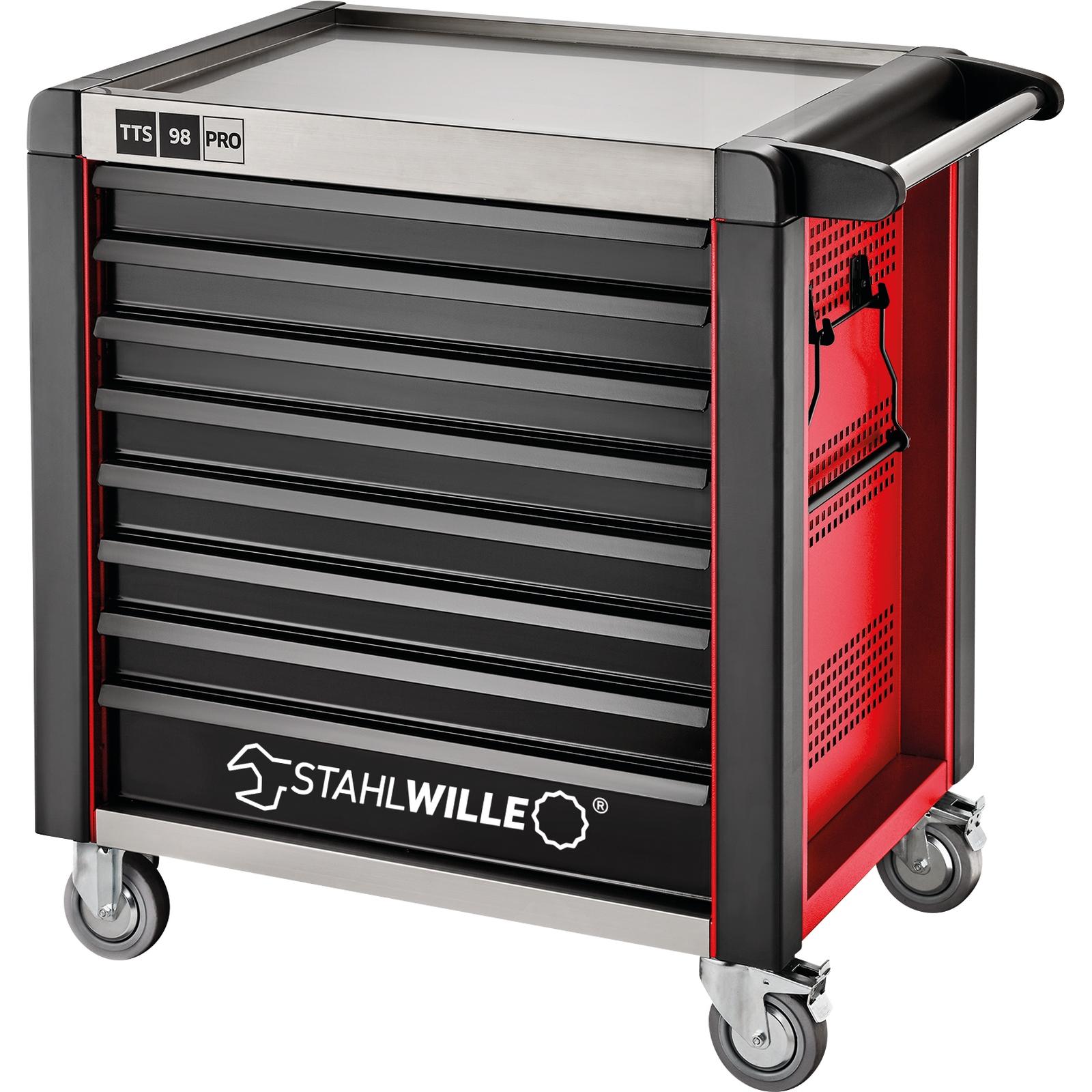 STAHLWILLE Werkstattwagen 98/8 PRO 8 Schubl. 651 x 1001 x 1020 mm rot, RAL 3020; schwarz, RAL 9005-1 main HighRes image