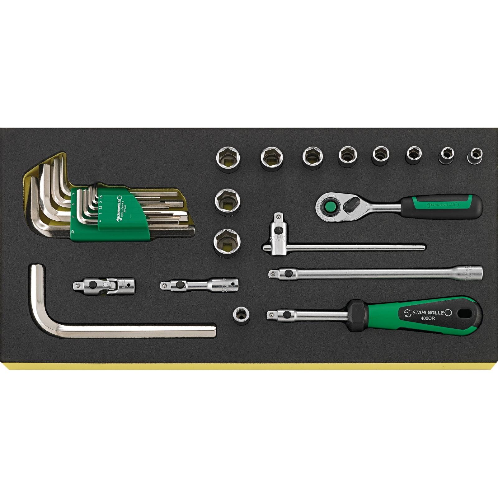 STAHLWILLE QuickRelease Werkzeug-Sortiment TCS 1/4" + 10760CV QR 27 St.-1 main HighRes image