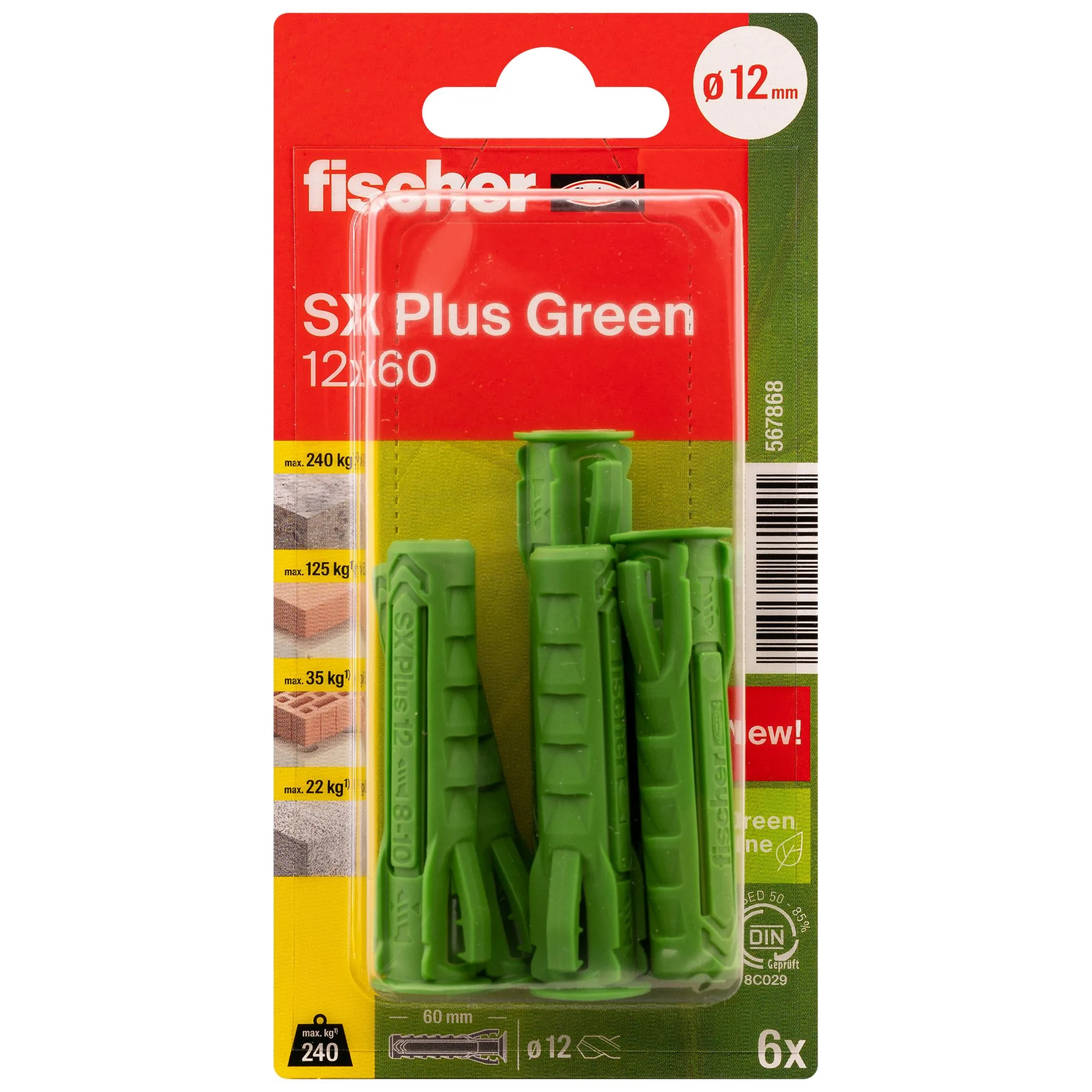 fischer Dübel SX Plus Green 12x60 K (6)-2