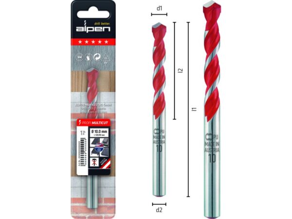 L100 Ø6 Hartmetall-Mehrzweckbohrer Profi Multicut-1