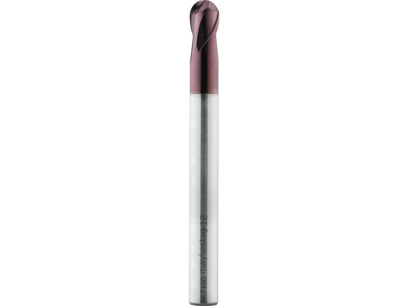 merged_product_4643.jpg Maykestag HSC Vollradiusfräser Ø 12.0lang, Z=2, 30°, R=6.0 mm,Kupradur Beschichtung,zyl.Schaft DIN 6535-HA – Bild 1