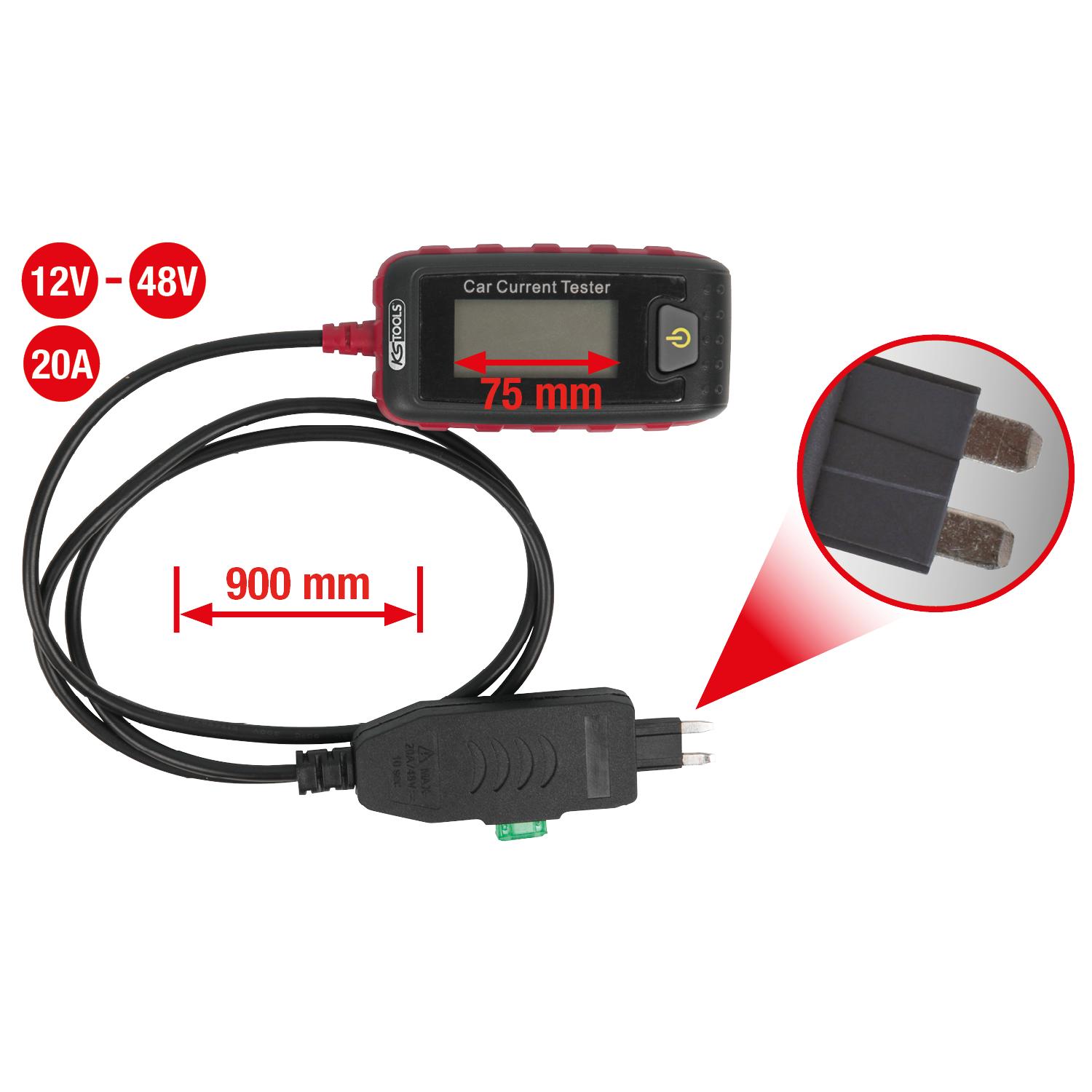 KS Tools 12V-48V Sicherungs-Amperemeter 20A, Mini-1 Foto Gesamt Allgemein