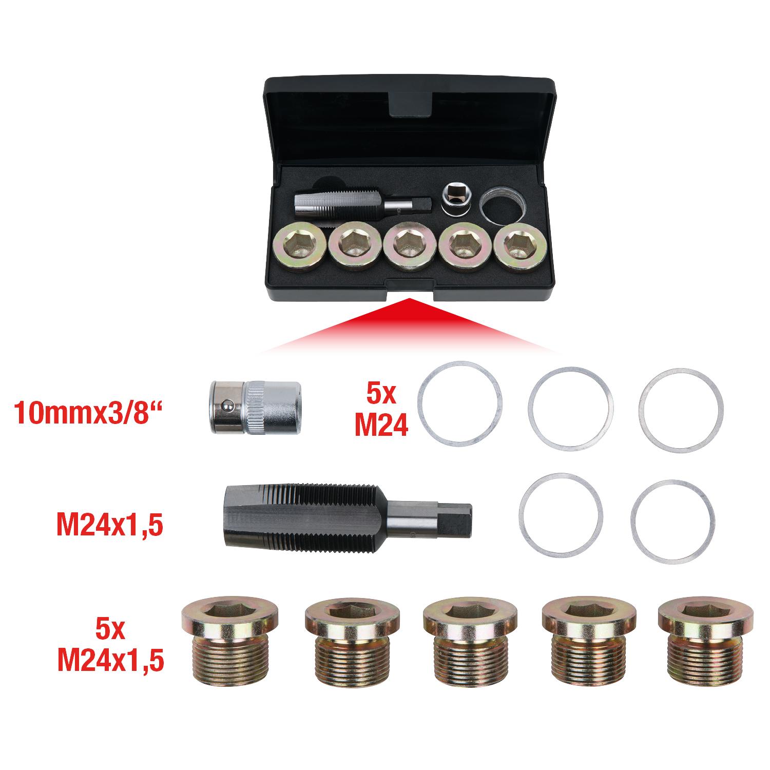 KS Tools Ölablassschrauben-Gewindereparatur-Satz, 12-tlg M24 x 1,5-1 Foto Gesamt Allgemein