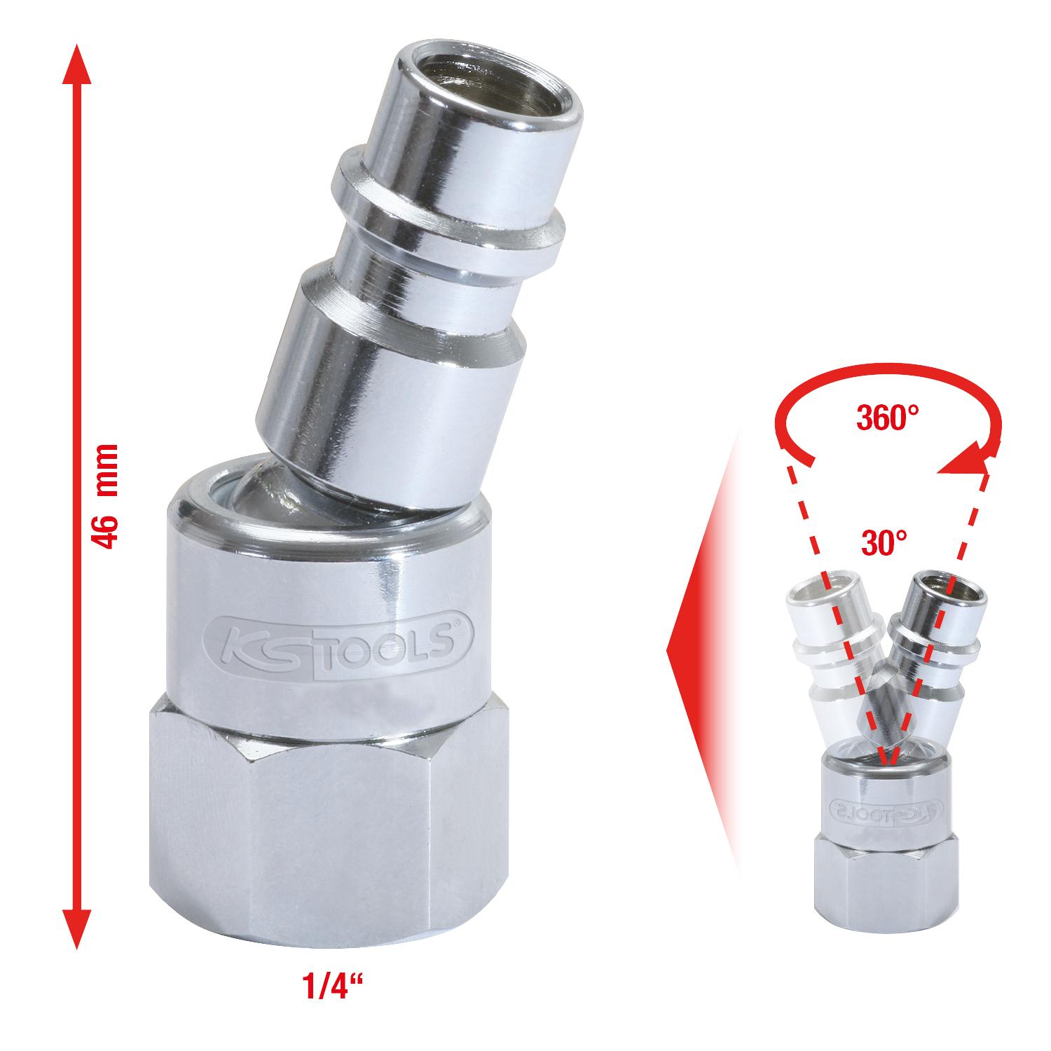 KS Tools 1/4" Metall-Kugelgelenk-Stecknippel, 46mm-1 Foto Gesamt Allgemein