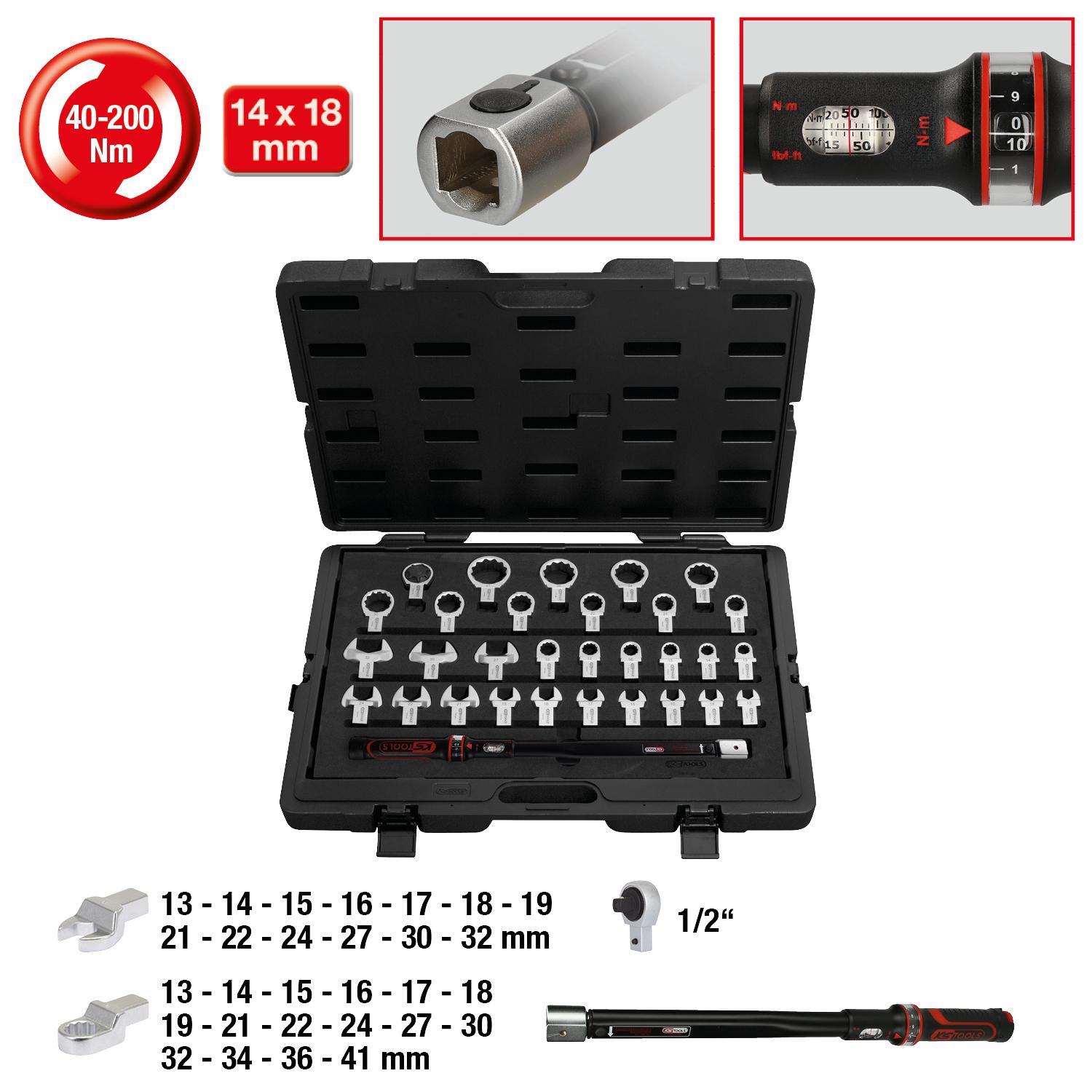 KS Tools 14x18mm Drehmoment-Werkzeug-Satz, 31-tlg 40-200Nm-1 Foto Gesamt Allgemein