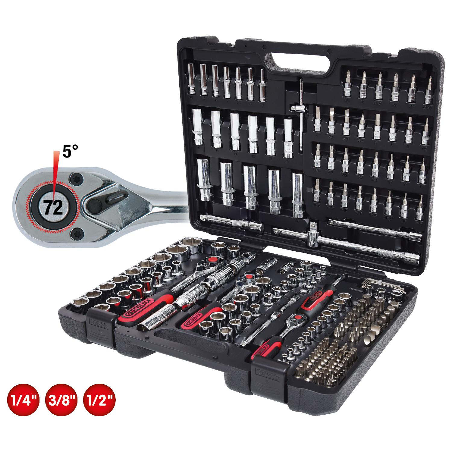 KS Tools 1/4"+3/8"+1/2" CHROMEplus Steckschlüssel-Satz, 195-tlg-1 Foto Gesamt Allgemein