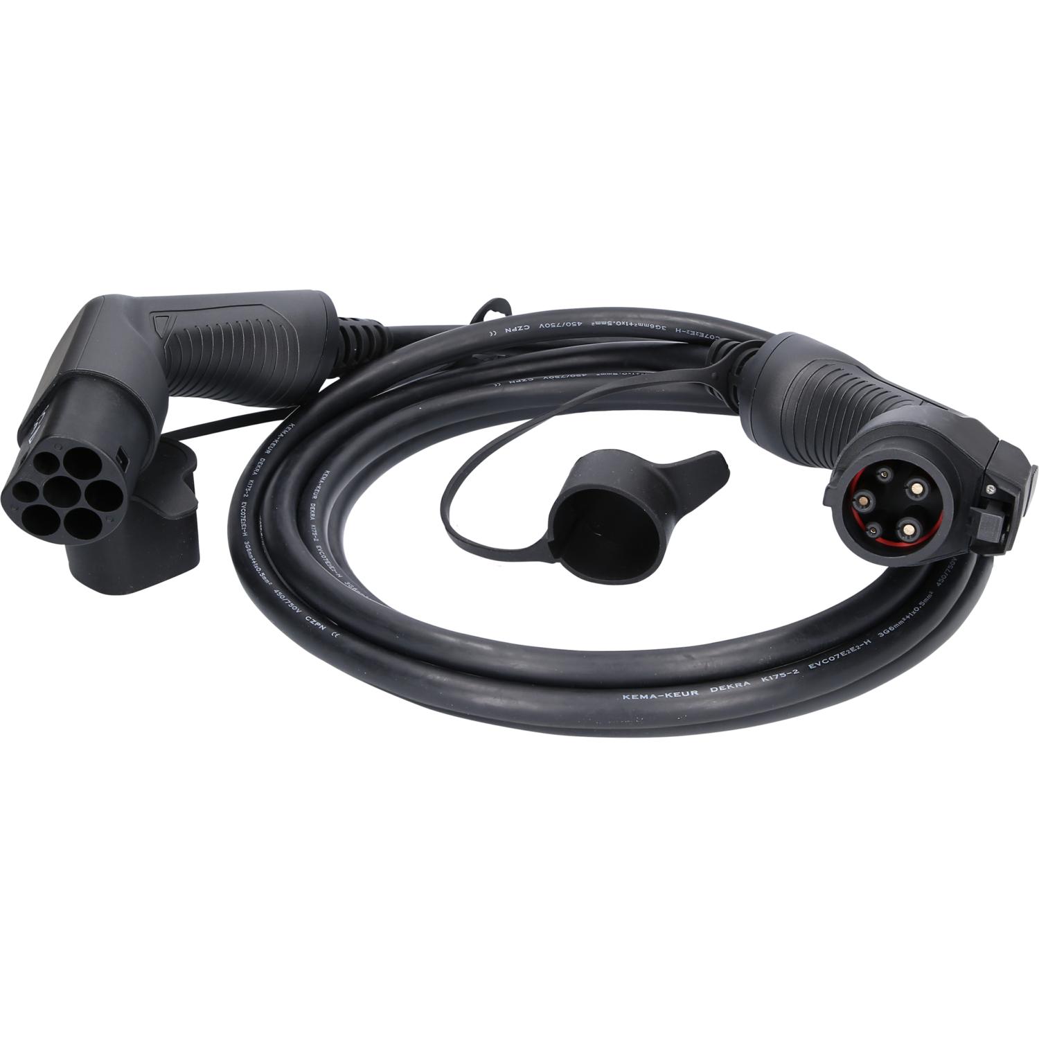KS Tools efuturo Ladekabel gerade, Typ 2 auf Typ 1 Stecker, 1 Phase, bis zu 7,4 kW, 32 A, 230 V, Mode 3, 5 Meter-1 Hauptbild