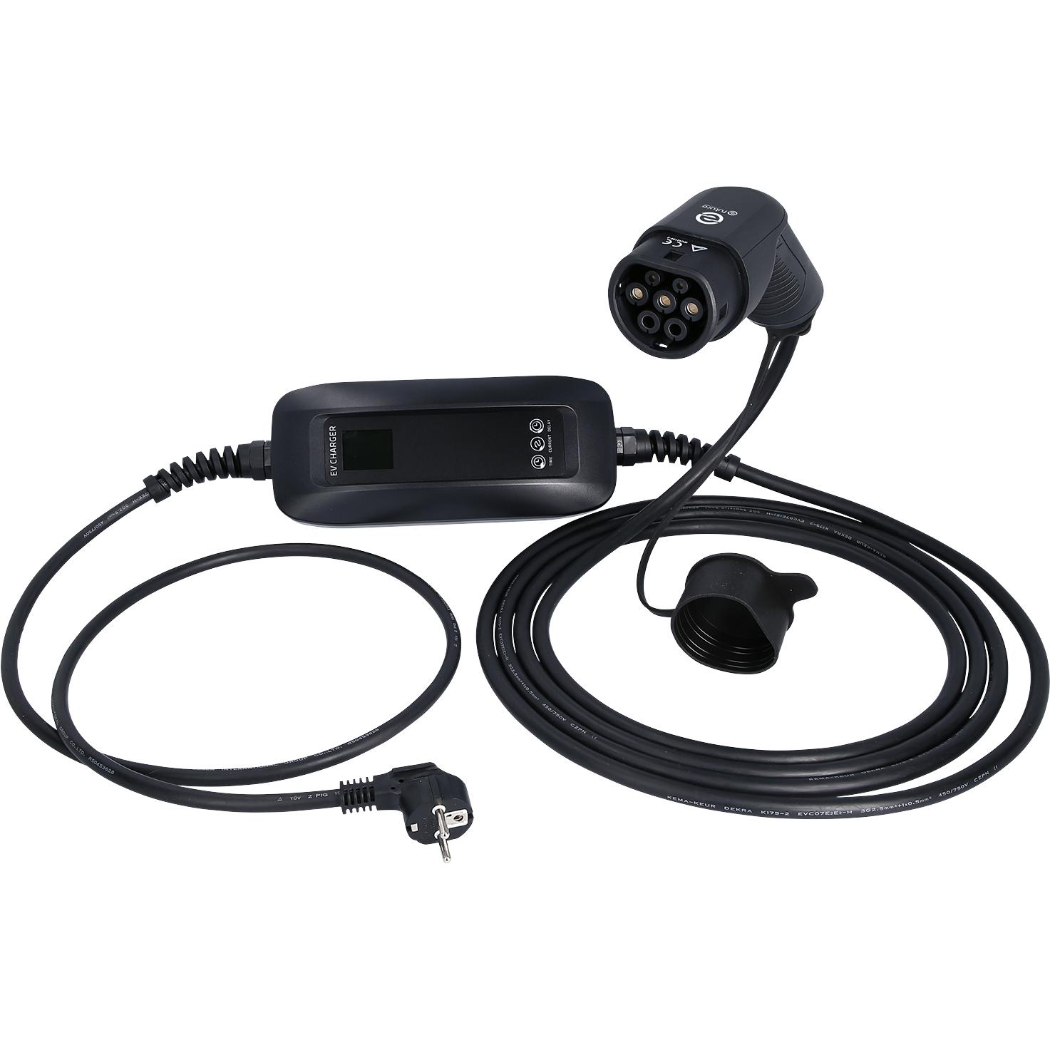 KS Tools efuturo mobile Ladestation mit Typ 2 Ladekabel, 1 Phase, bis zu 3,7 kW, bis zu 16 A, 230 V, Mode 2, LCD Display, Schuko-Stecker-1 Hauptbild
