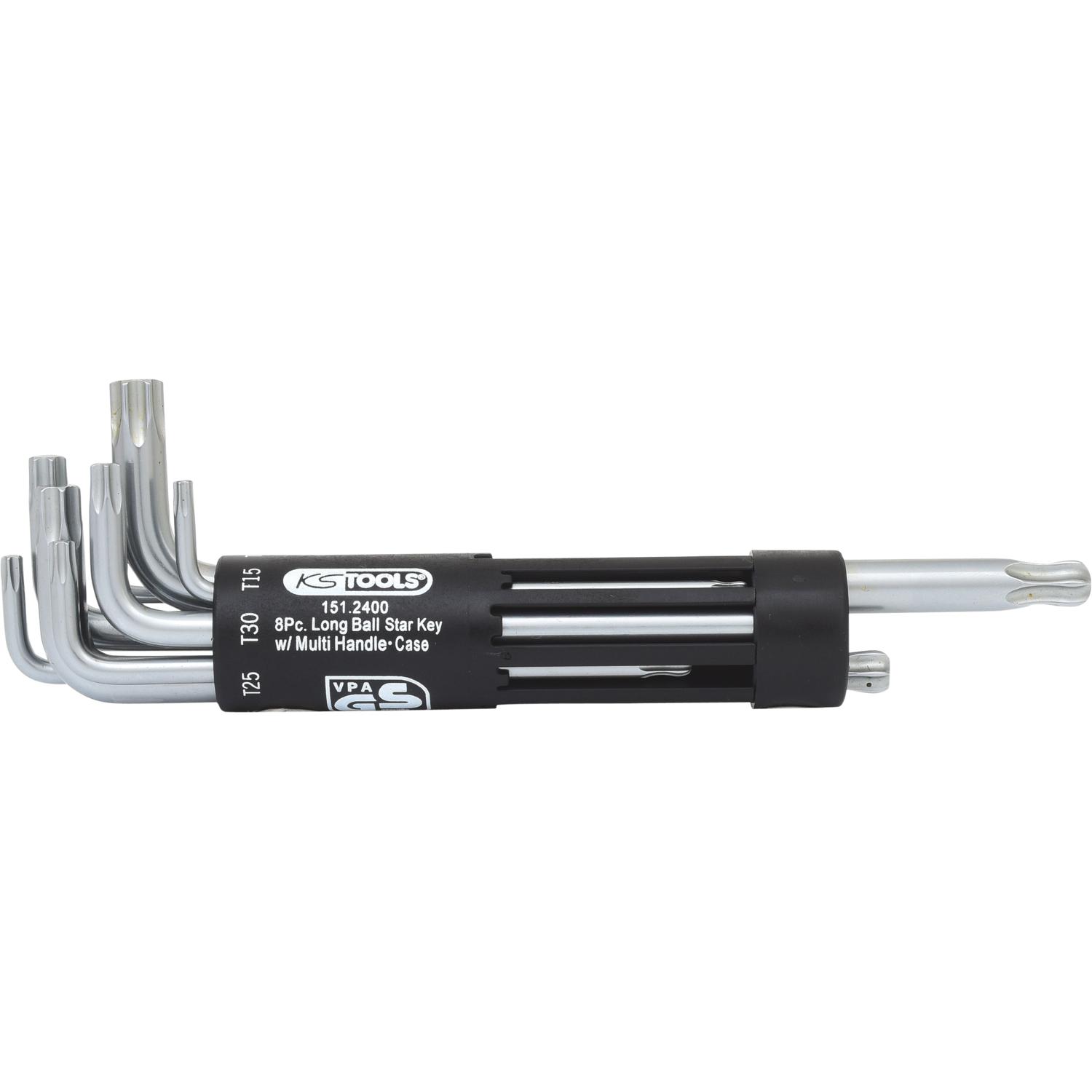 KS Tools 3 in 1 Kugelkopf-Torx-Winkelstiftschlüssel-Satz,lang,8-tlg-1 Hauptbild