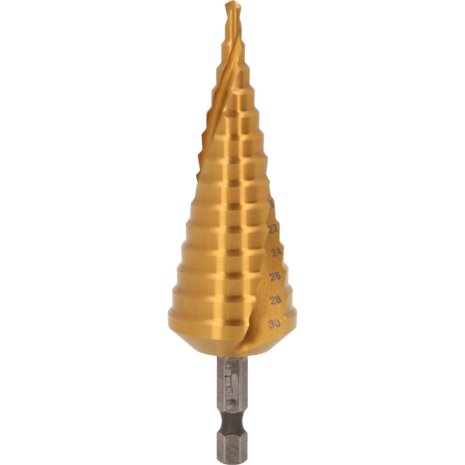 KS Tools 1/4" HSS-TiN Stufenbohrer-Bit,Ø 4-30mm, 14 Stufen-1 Hauptbild
