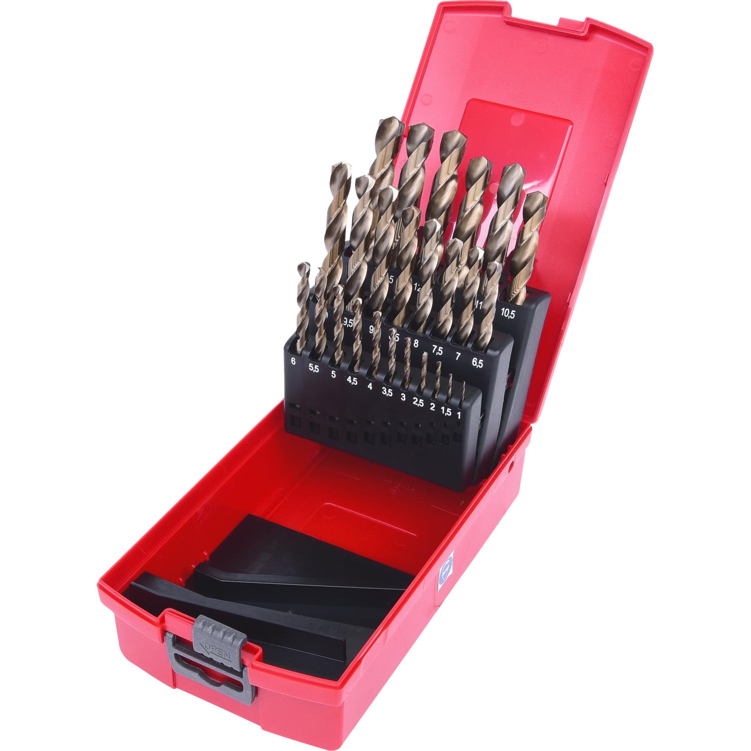 KS Tools HSS-G Co 5 Spiralbohrer-Satz, Kunststoffkassette, 25-tlg, 1-13mm-1 Hauptbild