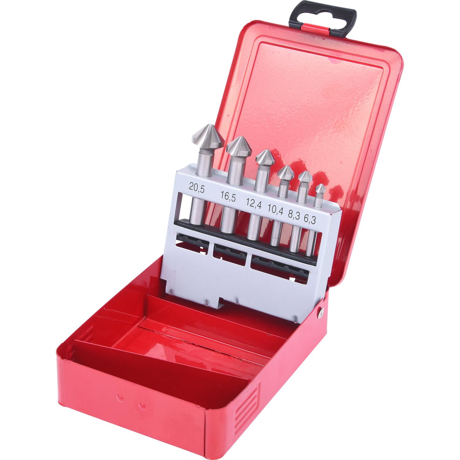 KS Tools HSS Kegel- und Entgratsenker-Satz, Stahlblechkassette 6-tlg-1 Hauptbild