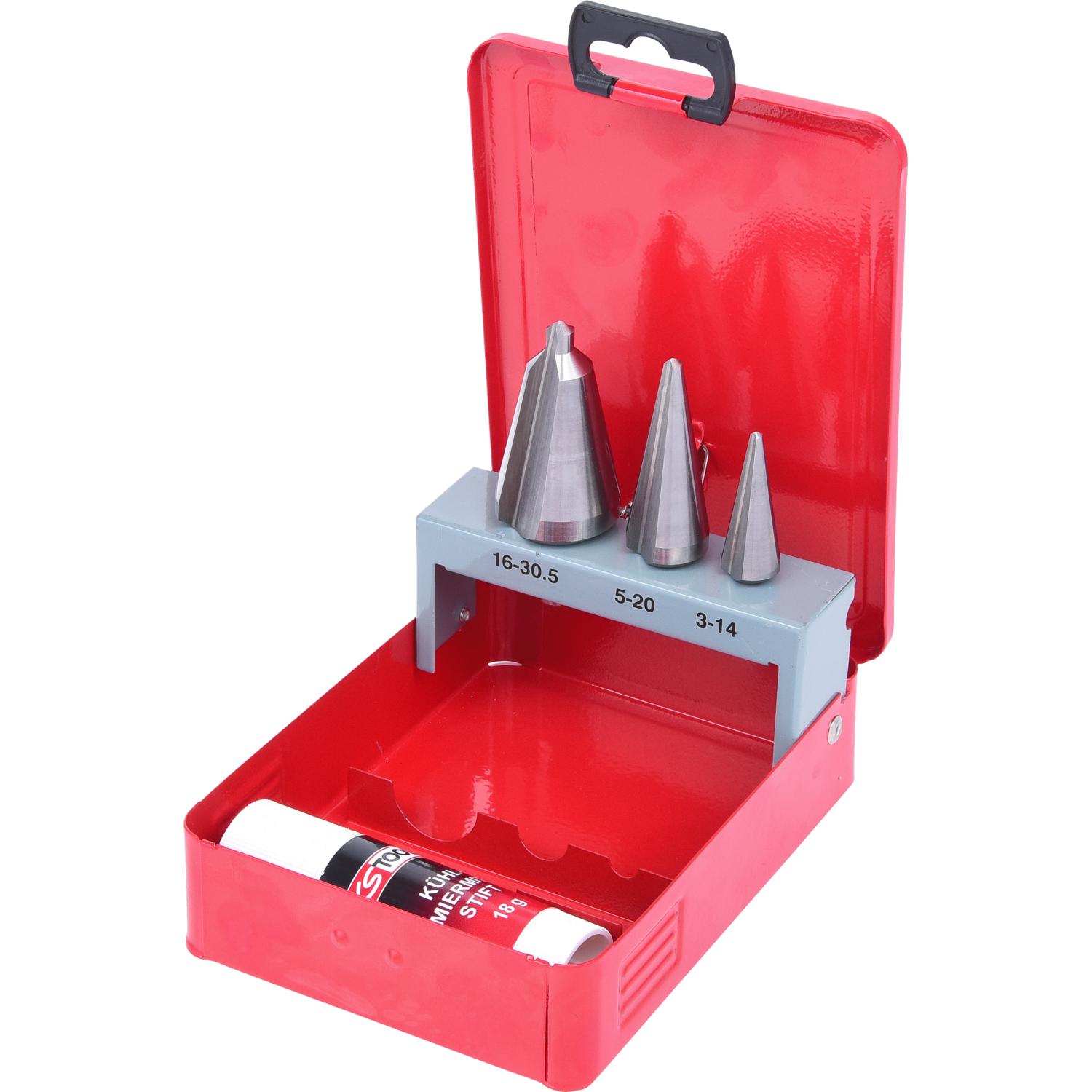 KS Tools HSS Blechschälbohrer-Satz, Stahlblechkassette 4-tlg-1 Hauptbild