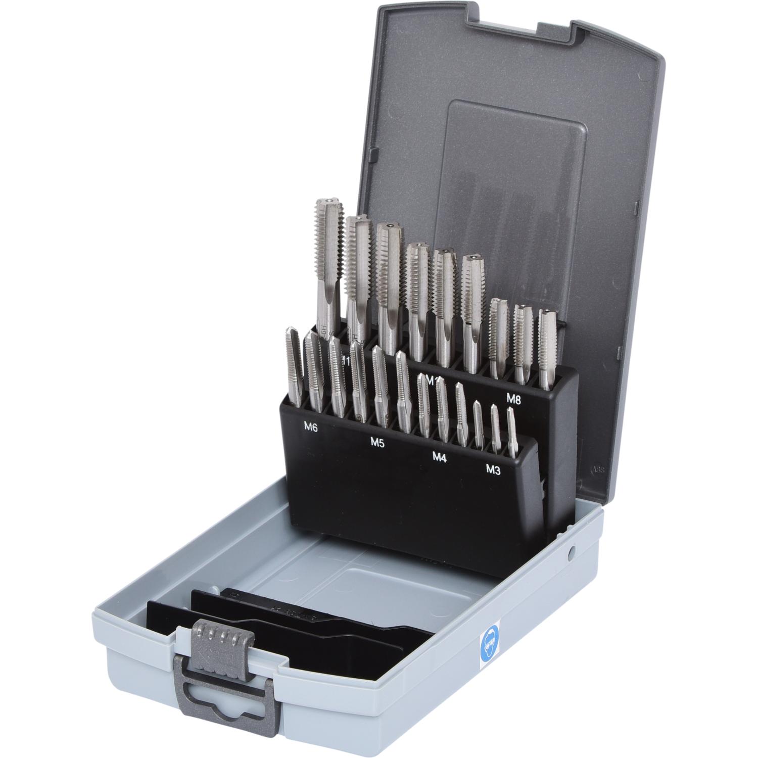 KS Tools HSS Handgewindebohrer-Satz M, Kunststoffkassette 21-tlgM3-M12-2 Hauptbild