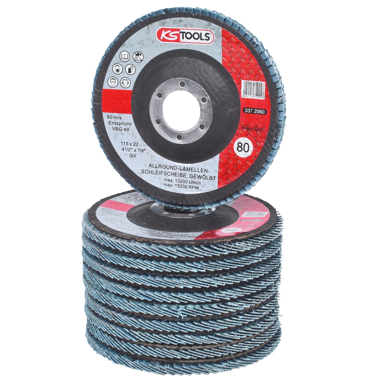 KS Tools Allround-Lamellenschleifscheibe, gewölbt, Ø 115mm, Körnung80-1 Hauptbild