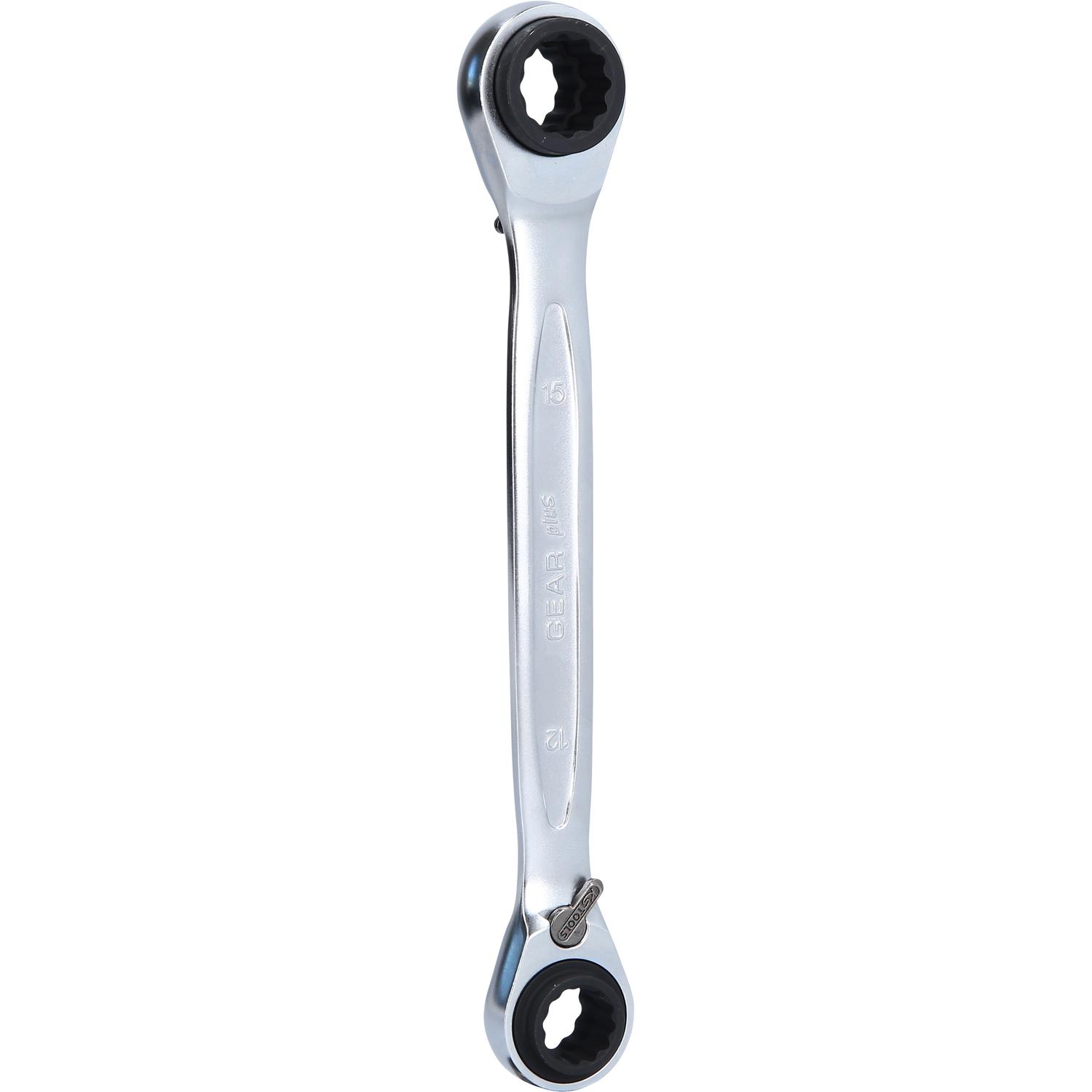 KS Tools 4 in 1 GEARplus umschaltbar Doppel-Ratschenringschlüssel, 12x13x14x15mm-1 Hauptbild