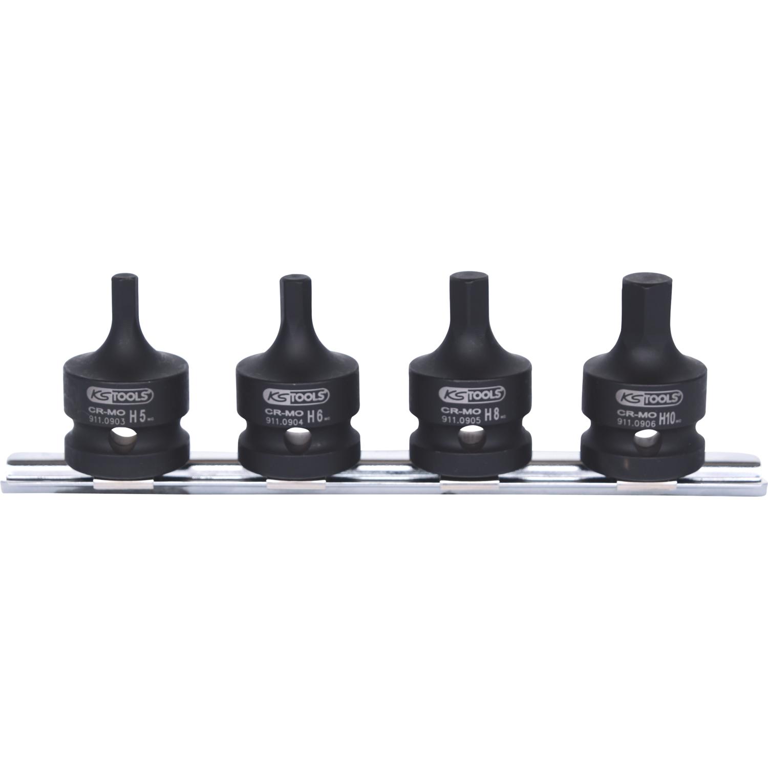 KS Tools 1/2" Kraft-Bit-Stecknuss-Satz, kurz, 4-tlg-1 Hauptbild