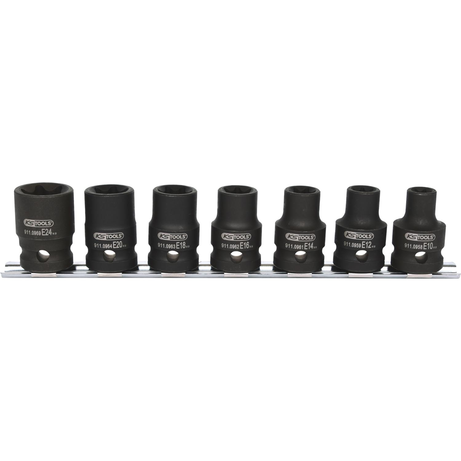 KS Tools 1/2" Torx-E-Kraft-Stecknuss-Satz, 7-tlg, E10-E24-1 Hauptbild
