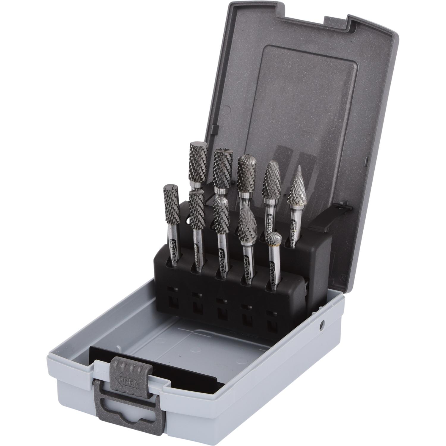 KS Tools HM Frässtift-Satz, Kunststoffkassette, 10-tlg-2 Hauptbild