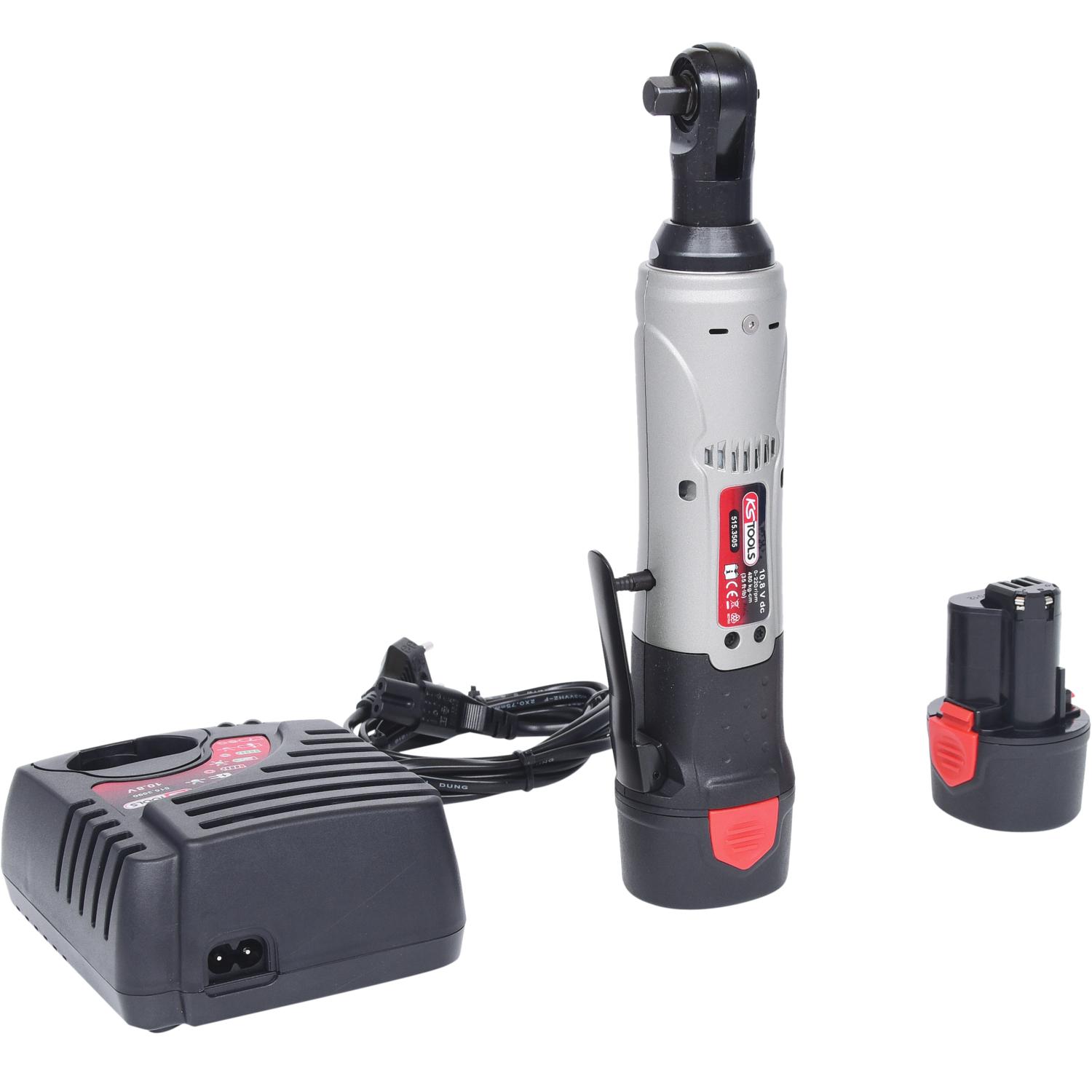 KS Tools 3/8" Akku-Umschaltknarre, 49Nm, 220 U/min 10,8V, mit 2 Akkus und 1 Ladegerät-1 Hauptbild