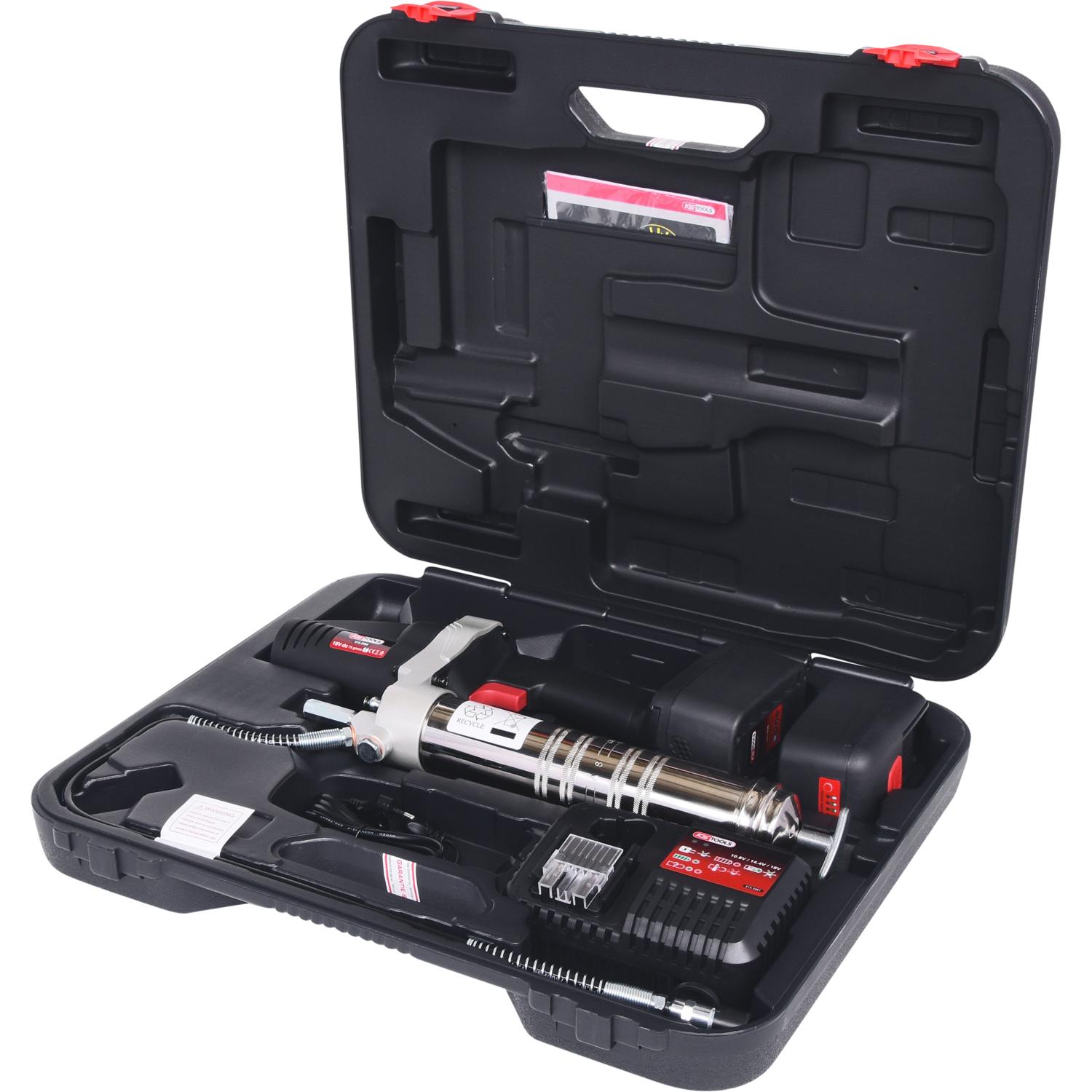 KS Tools 400 ml Akku-Fettpresse, 420bar, 18V, mit 2 Akkus und 1 Ladegerät-1 Hauptbild