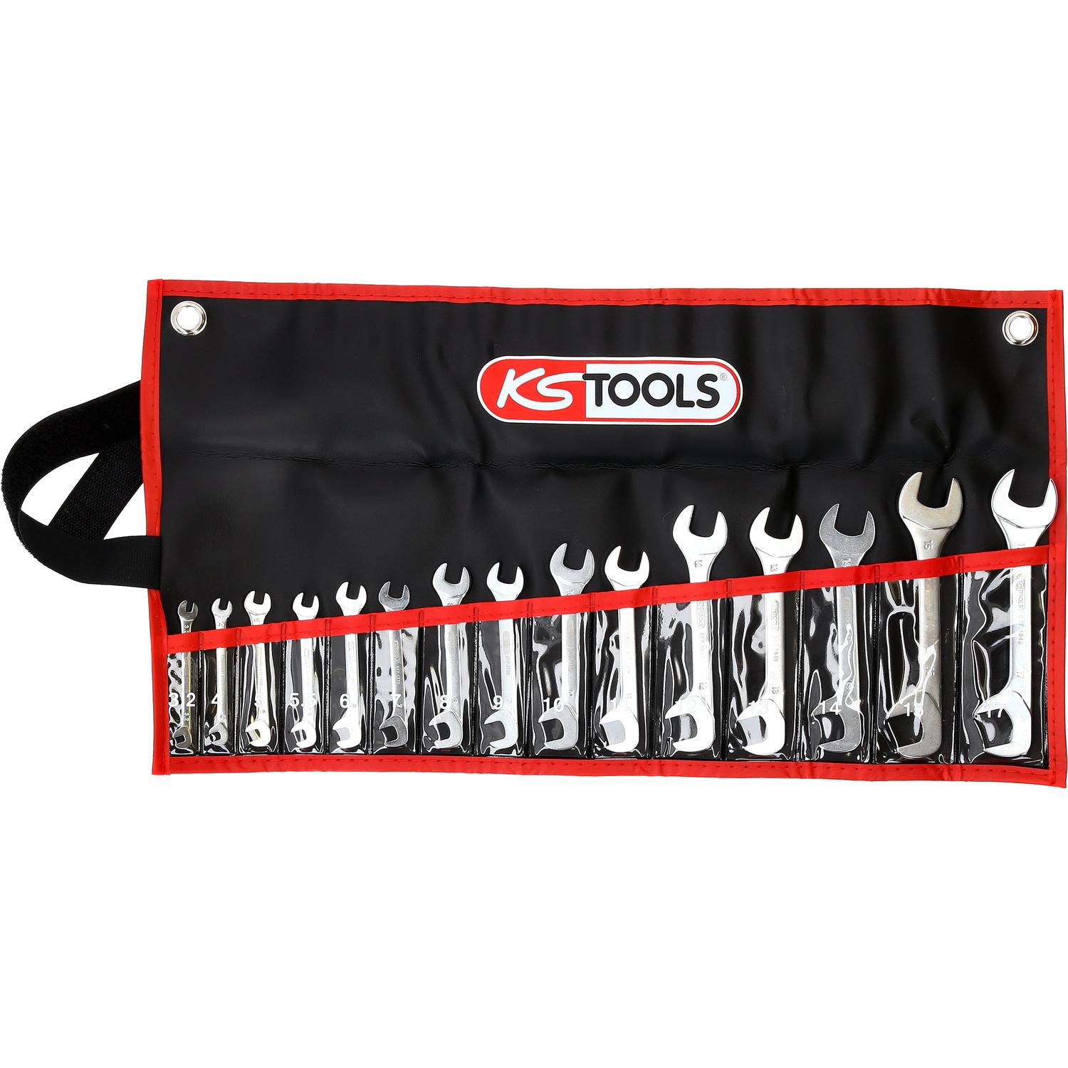 KS Tools Doppelmaulschlüssel-Satz,15°+75° 15-tlg, 3,2-17 mm-1 Hauptbild