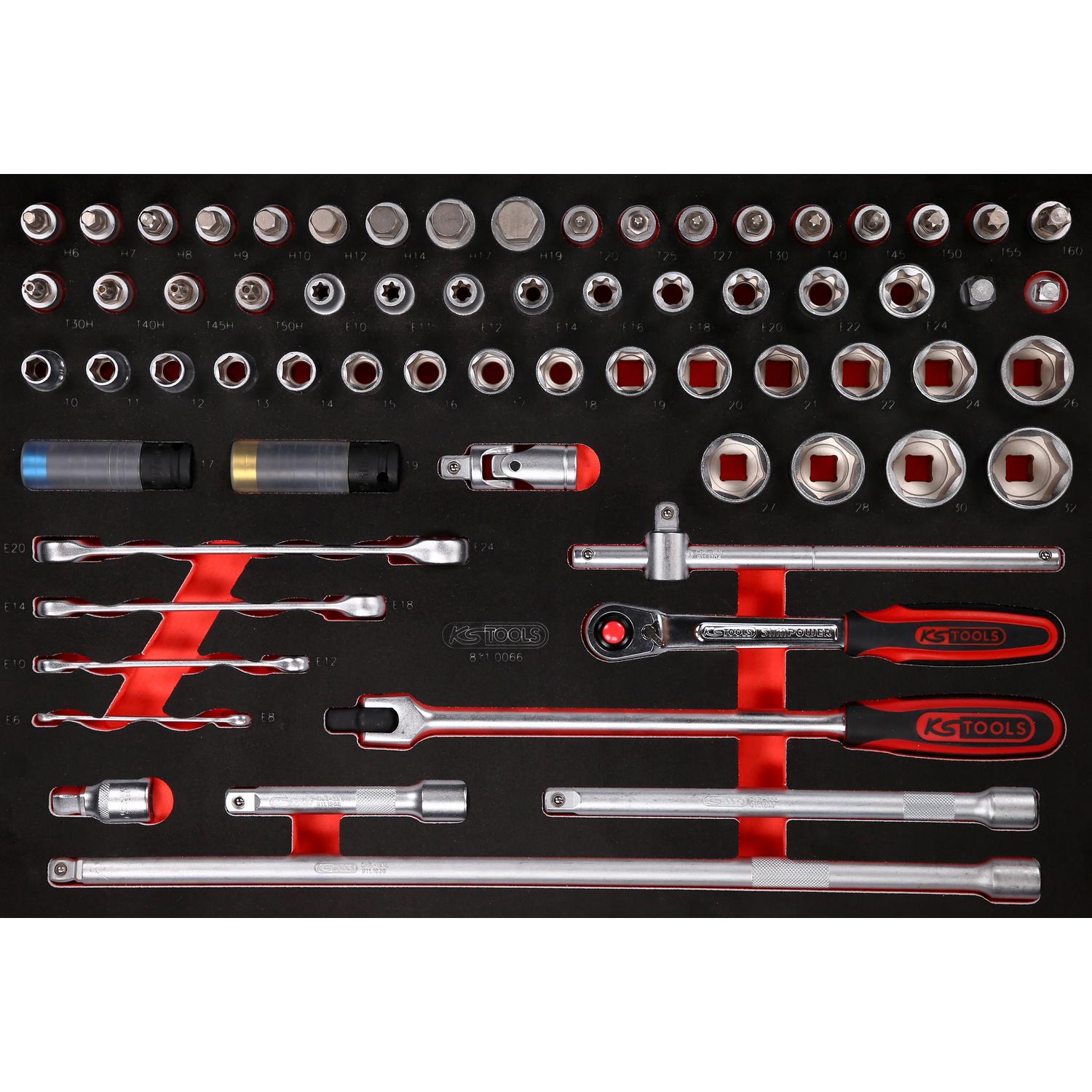 KS Tools 1/2" Steckschlüssel-Satz in Schaumstoffeinlage, 66-tlg-1 Hauptbild