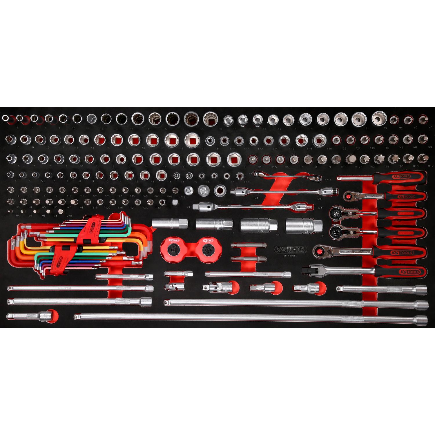 KS Tools 1/4" + 3/8" Steckschlüssel-Satz in Schaumstoffeinlage, 183-tlg-1 Hauptbild