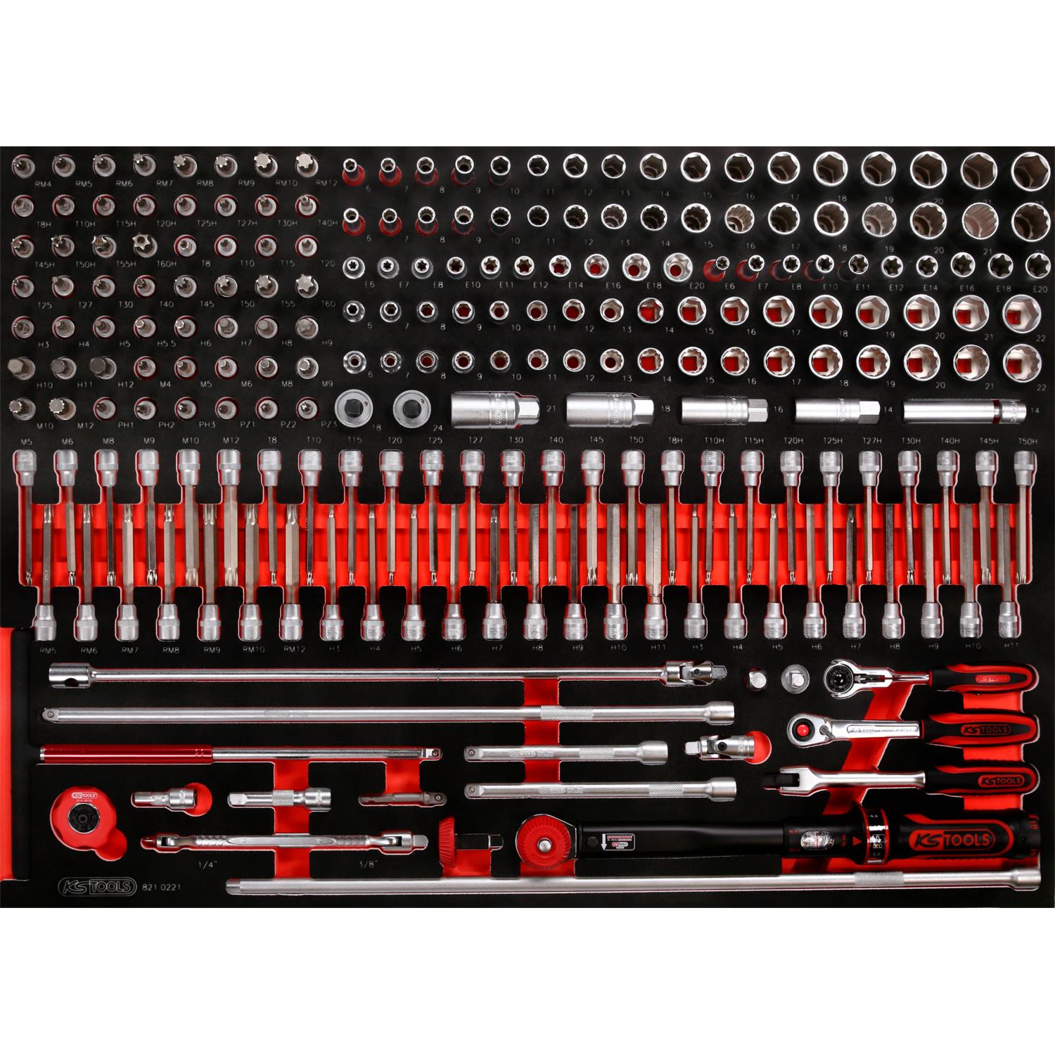 KS Tools 3/8" Steckschlüssel-Satz in Schaumstoffeinlage, 221-tlg-1 Hauptbild