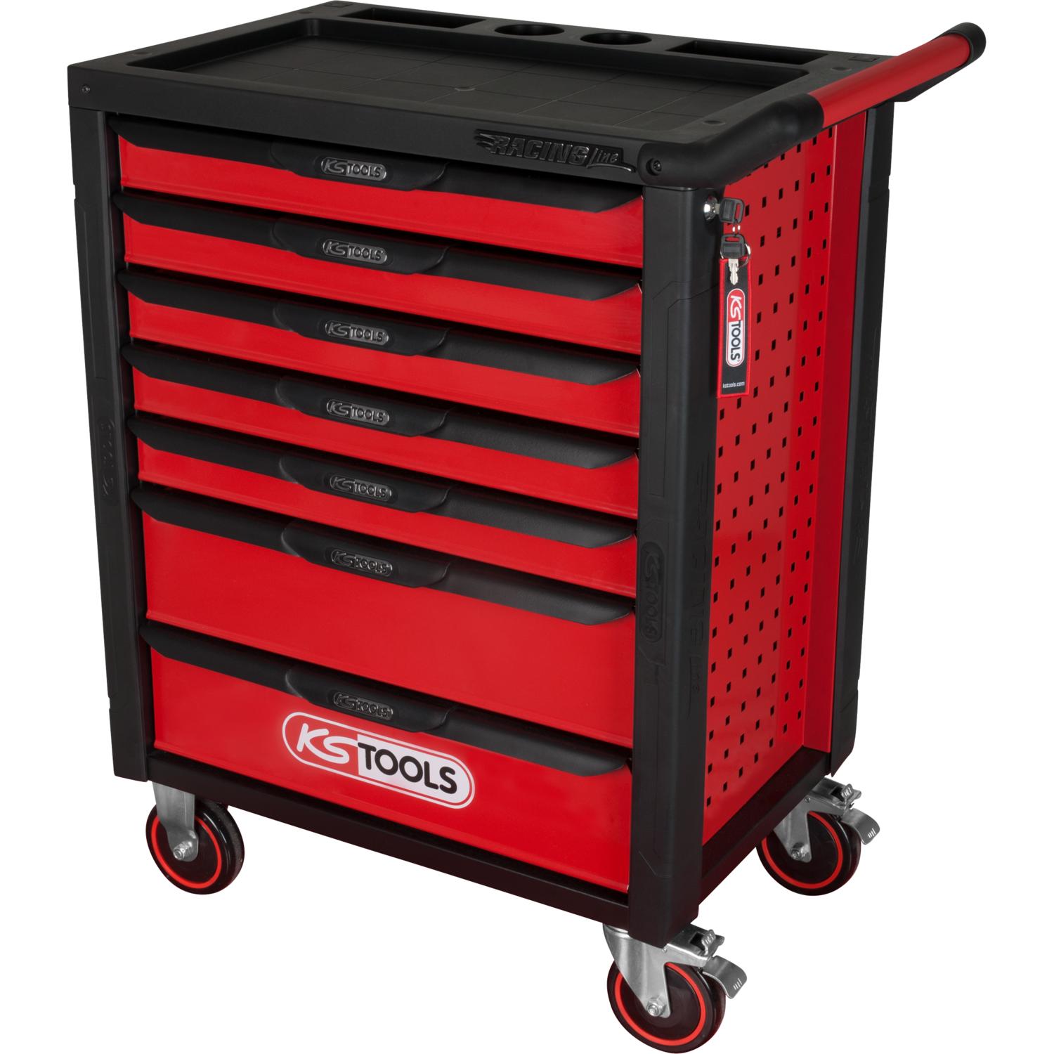 KS Tools RACINGline SCHWARZ/ROT Werkstattwagen mit 7 Schubladen-2 Hauptbild