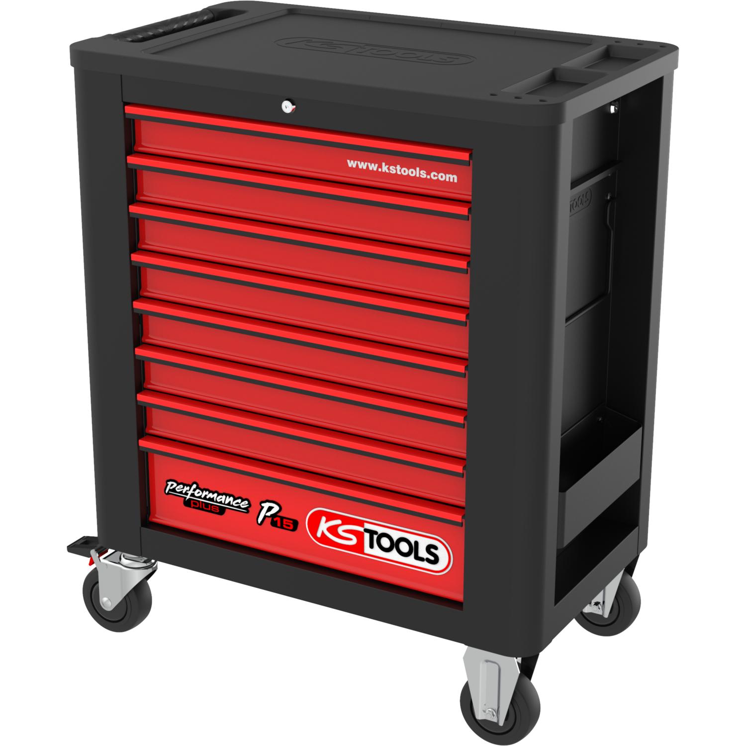 KS Tools PERFORMANCEplus P15 SCHWARZ/ROT Werkstattwagen mit 8 Schubladen-1 Hauptbild