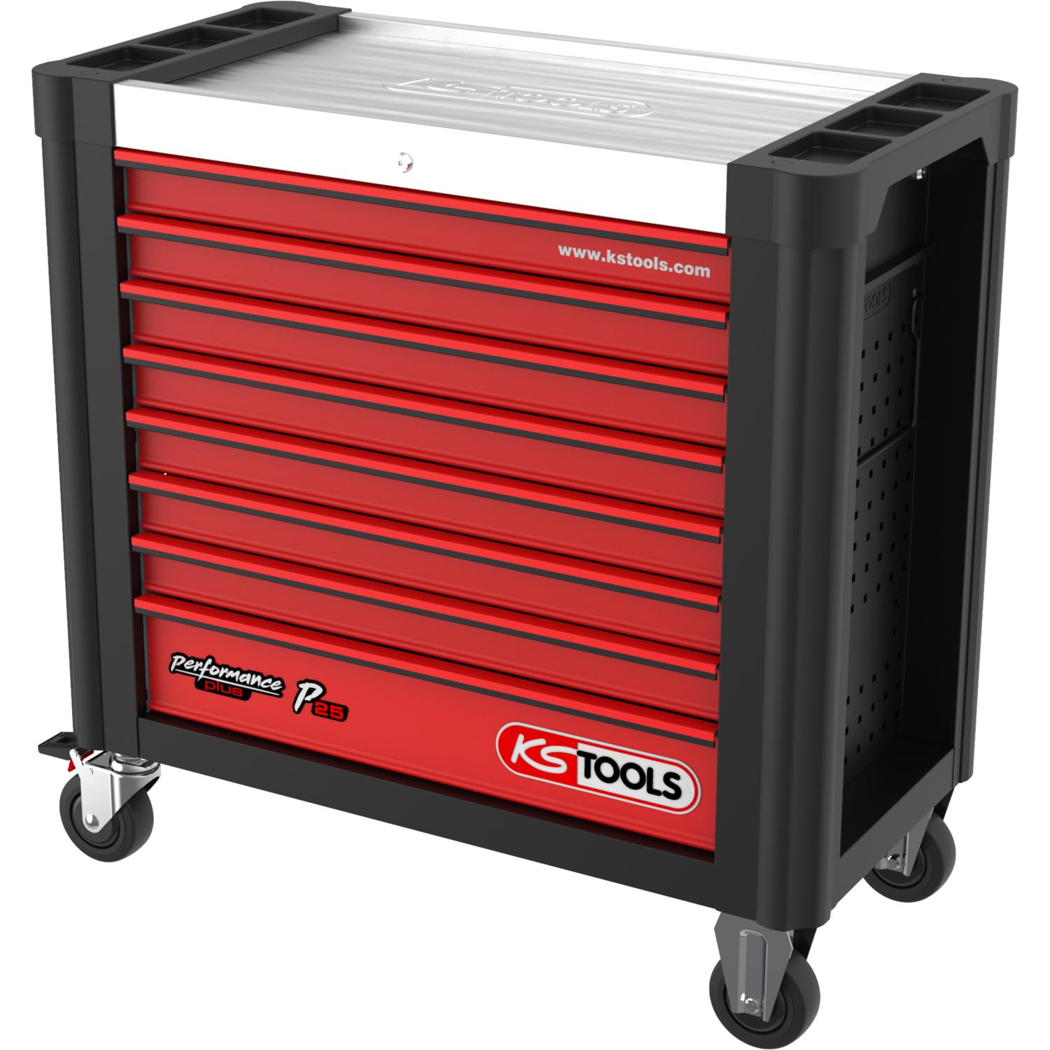 KS Tools PERFORMANCEplus P25 SCHWARZ/ROT Werkstattwagen mit 8 Schubladen-1 Hauptbild