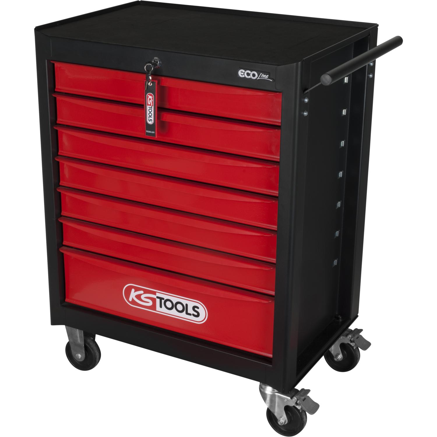 KS Tools ECOline SCHWARZ/ROT Werkstattwagen mit 7 Schubladen-2 Hauptbild