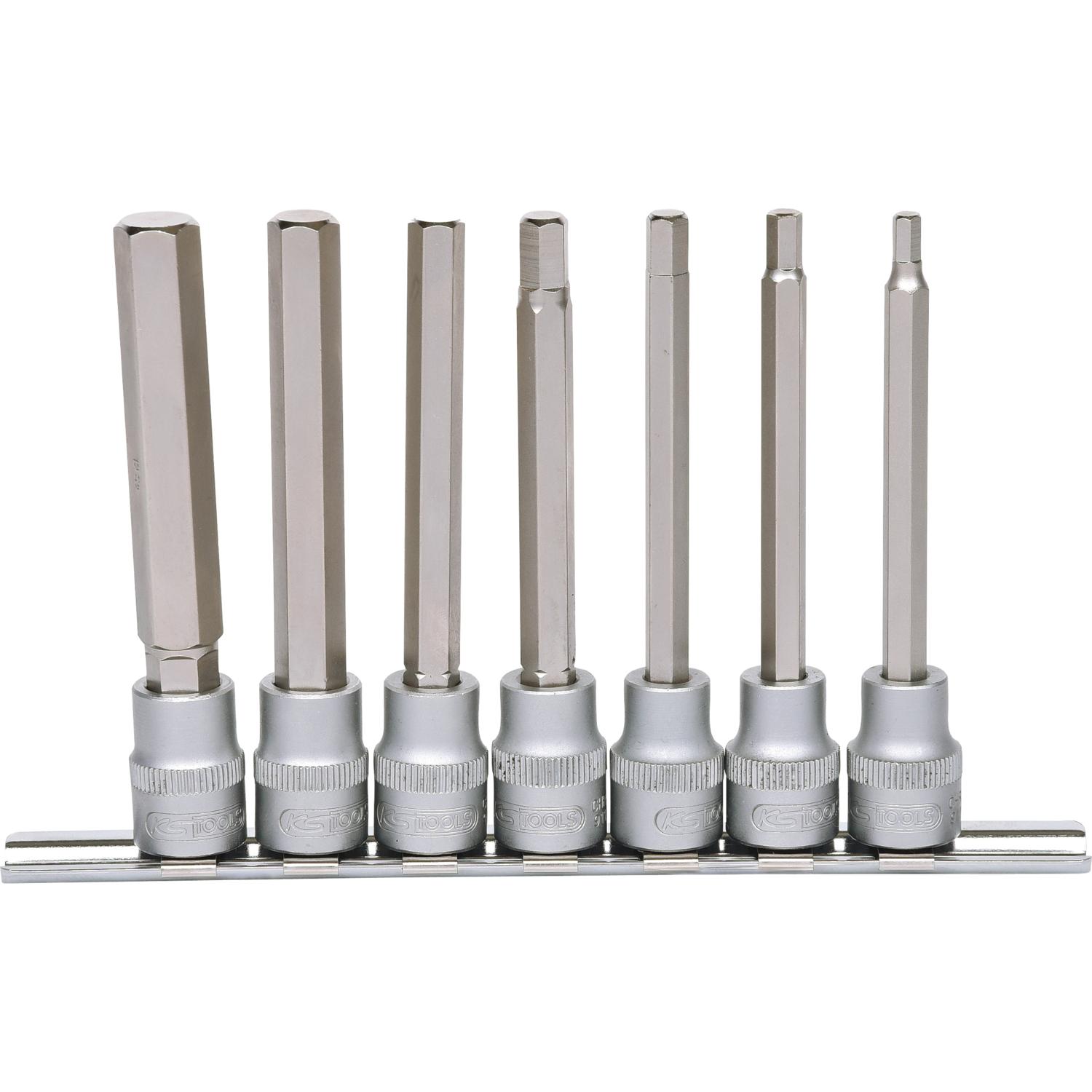 KS Tools 3/8" Bit-Stecknuss-Satz Innensechskant, lang, 7-tlg-1 Hauptbild