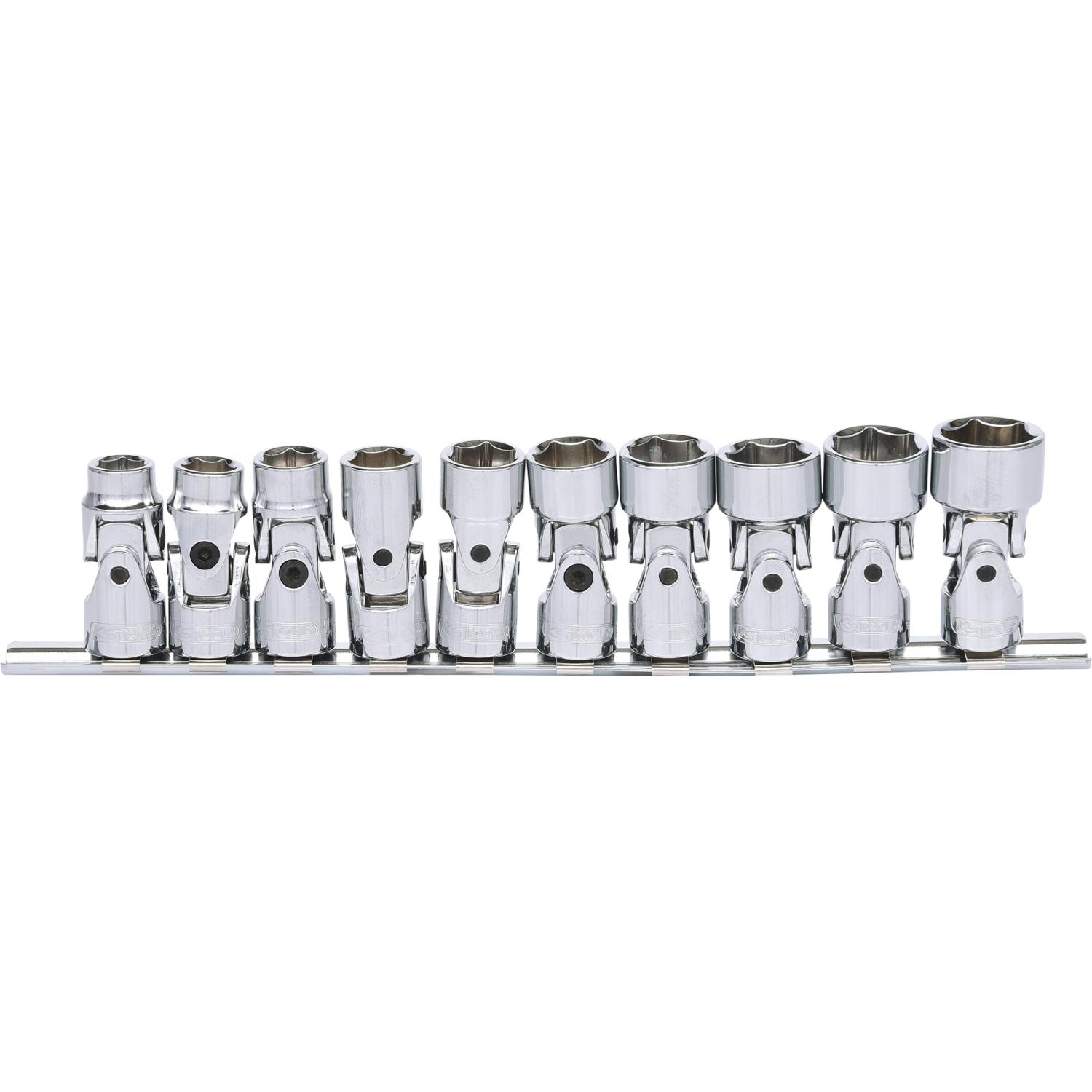 KS Tools 3/8" CHROMEplus Sechskant-Stecknuss-Satz mit Gelenk, 10-tlg10-19mm-1 Hauptbild