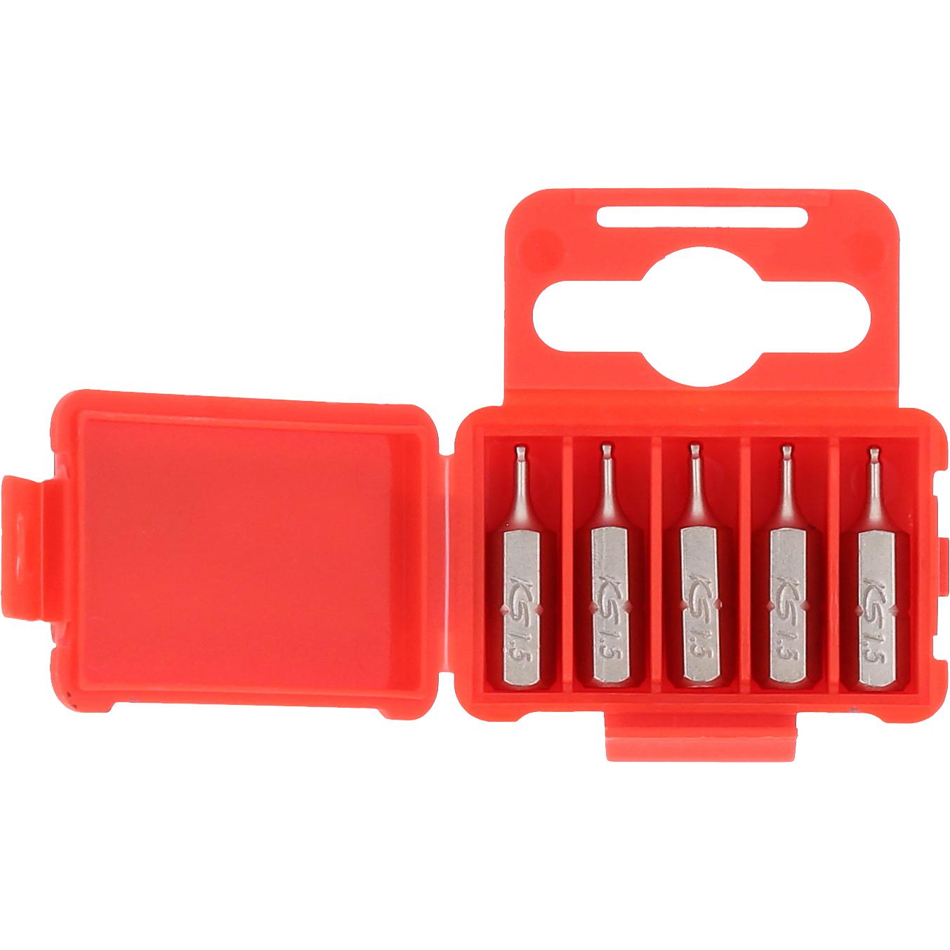 KS Tools 1/4" Bit Innensechskant, 25mm, Kugelkopf, 1,5mm, 5er Pack-1 Hauptbild