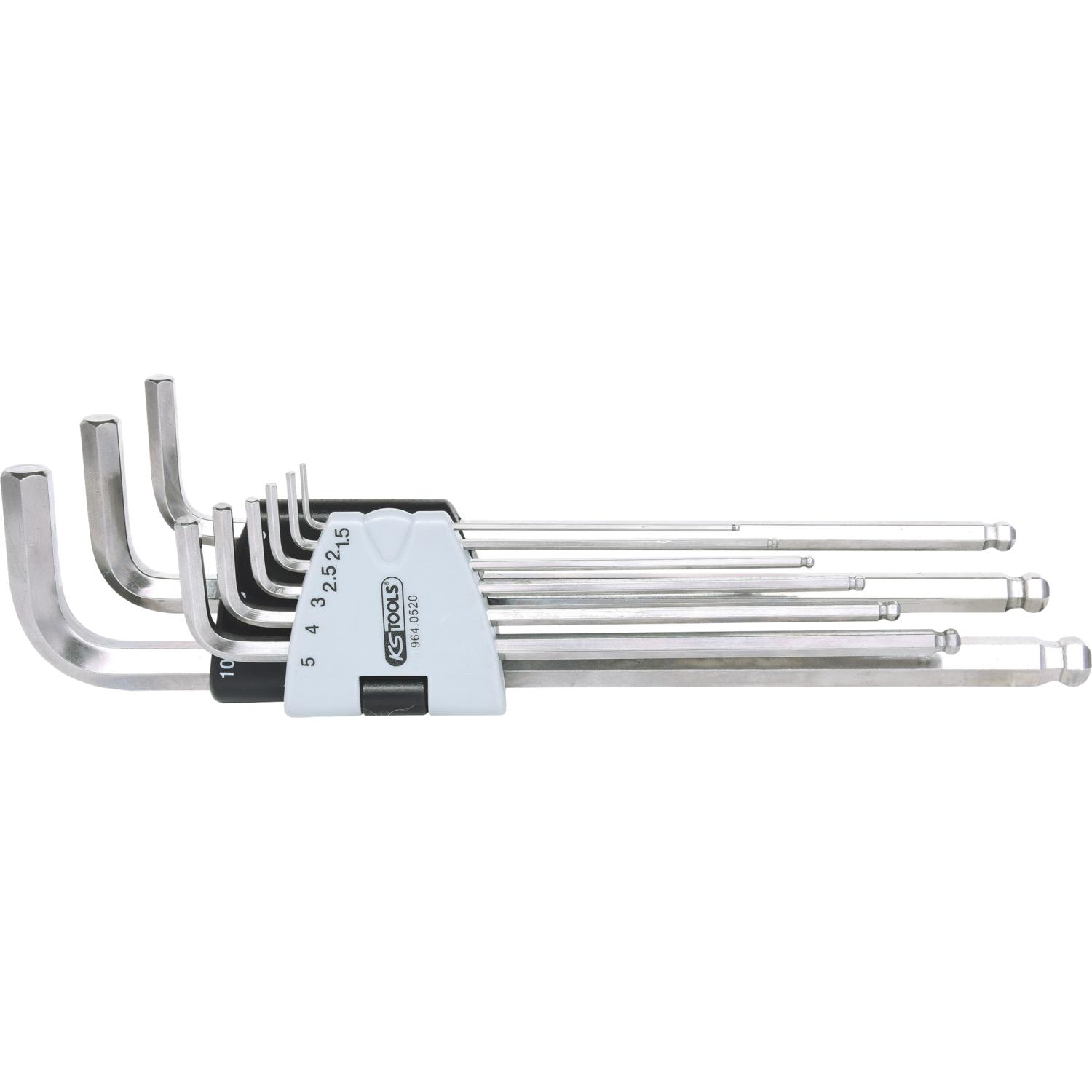 KS Tools EDELSTAHL Innen6kant-Winkelstiftschlüssel-Satz XL, 9-tlg-1 Hauptbild