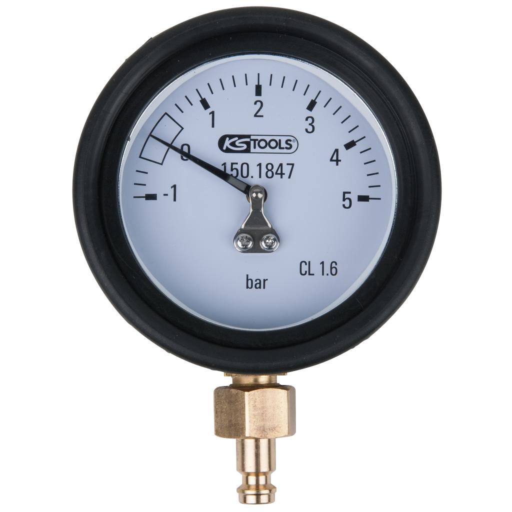 KS Tools Manometer 1,0 - 5,0 bar inkl. Anschlussnippel und Schutzkappe-1 Foto Produkt Allgemein Spezialwerkzeug Automobil