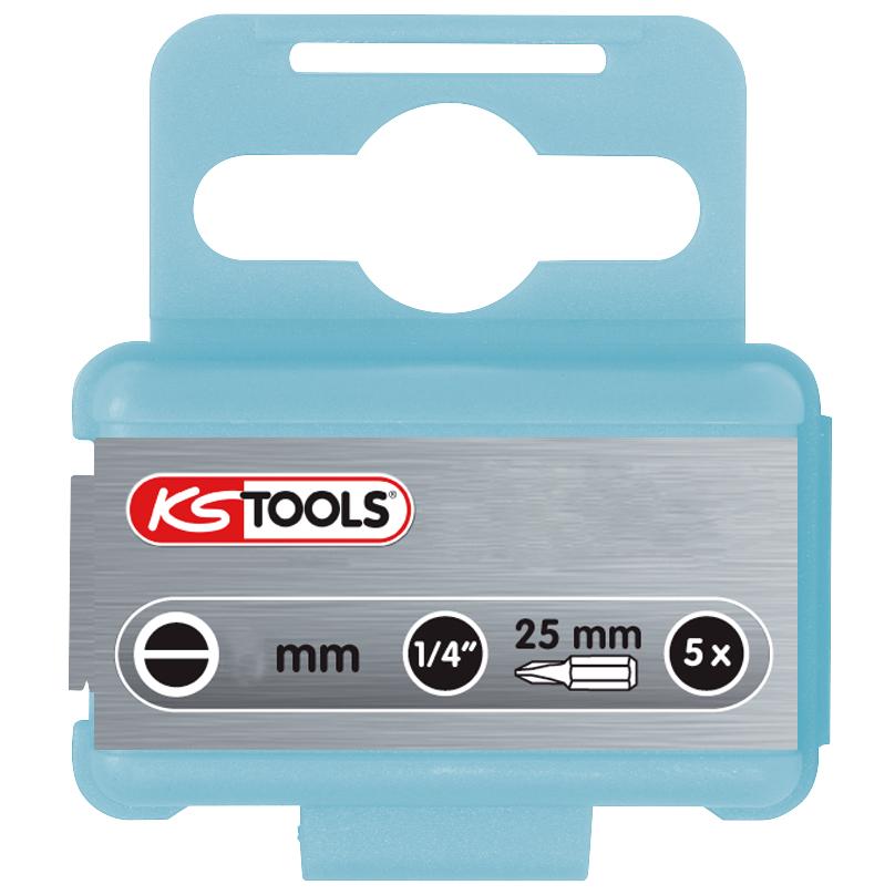 KS Tools 1/4" EDELSTAHL Bit Schlitz, 25mm, 5,5mm, 5er Pack-1 Foto Produkt Allgemein Bits