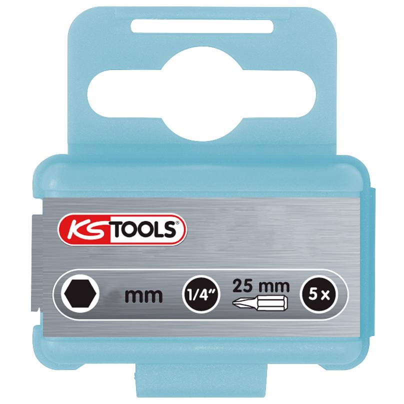 KS Tools 1/4" EDELSTAHL Bit Innensechskant, 25mm, 6mm, 5er Pack-1 Foto Produkt Allgemein Bits