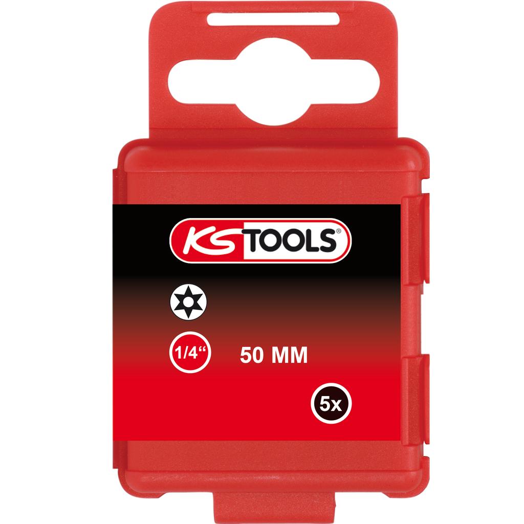 KS Tools 1/4" Bit Torx, Bohrung, 50mm, TB40, 5er Pack-1 Foto Produkt Allgemein Bits